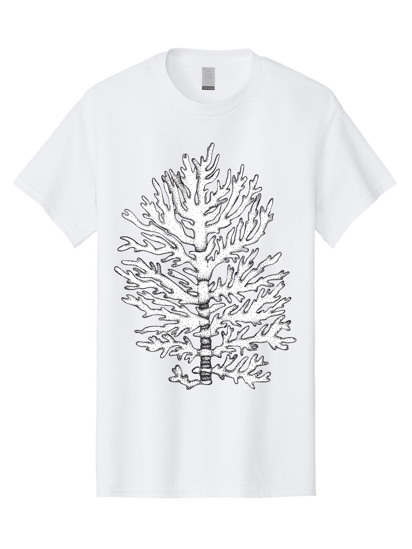 Coral Men'S Graphic Tee, 100% Cotton, Comfortable Casual Summer Wear, Machine Washable, White Coral, Branching Coral, Detailed Illustration, Marine Life, Ocean Creatures, Intricate Design, Coral Reef, Underwater World, Sea Life, Aad691 8