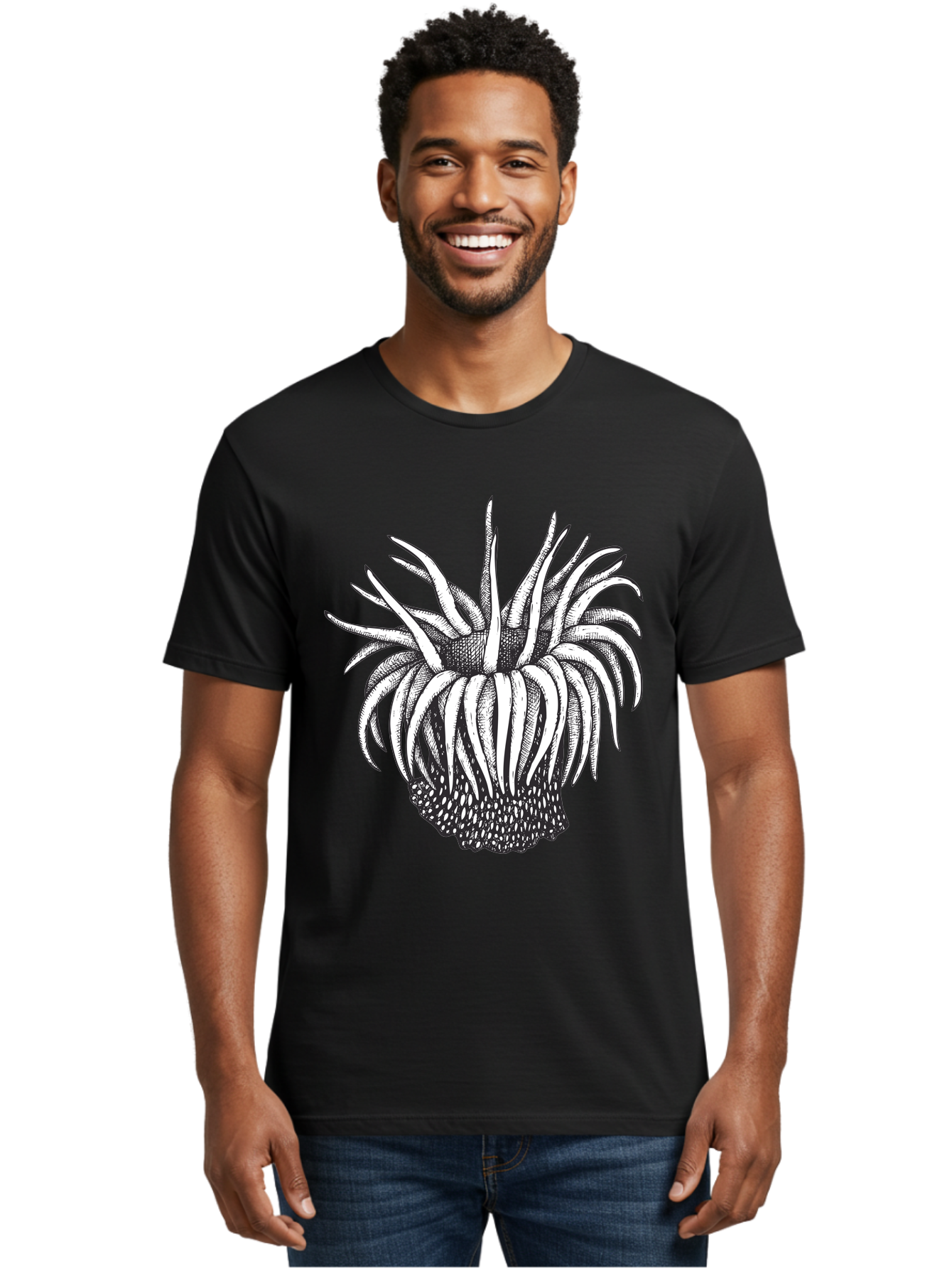 Dandelion Men'S Graphic Tee, 100% Cotton, Comfortable Casual Summer Wear, Machine Washable, Thistle Flower, Wildflower, Black And White Illustration, Botanical Art, Floral Design, Intricate Details, Spiky Petals Aad692 10