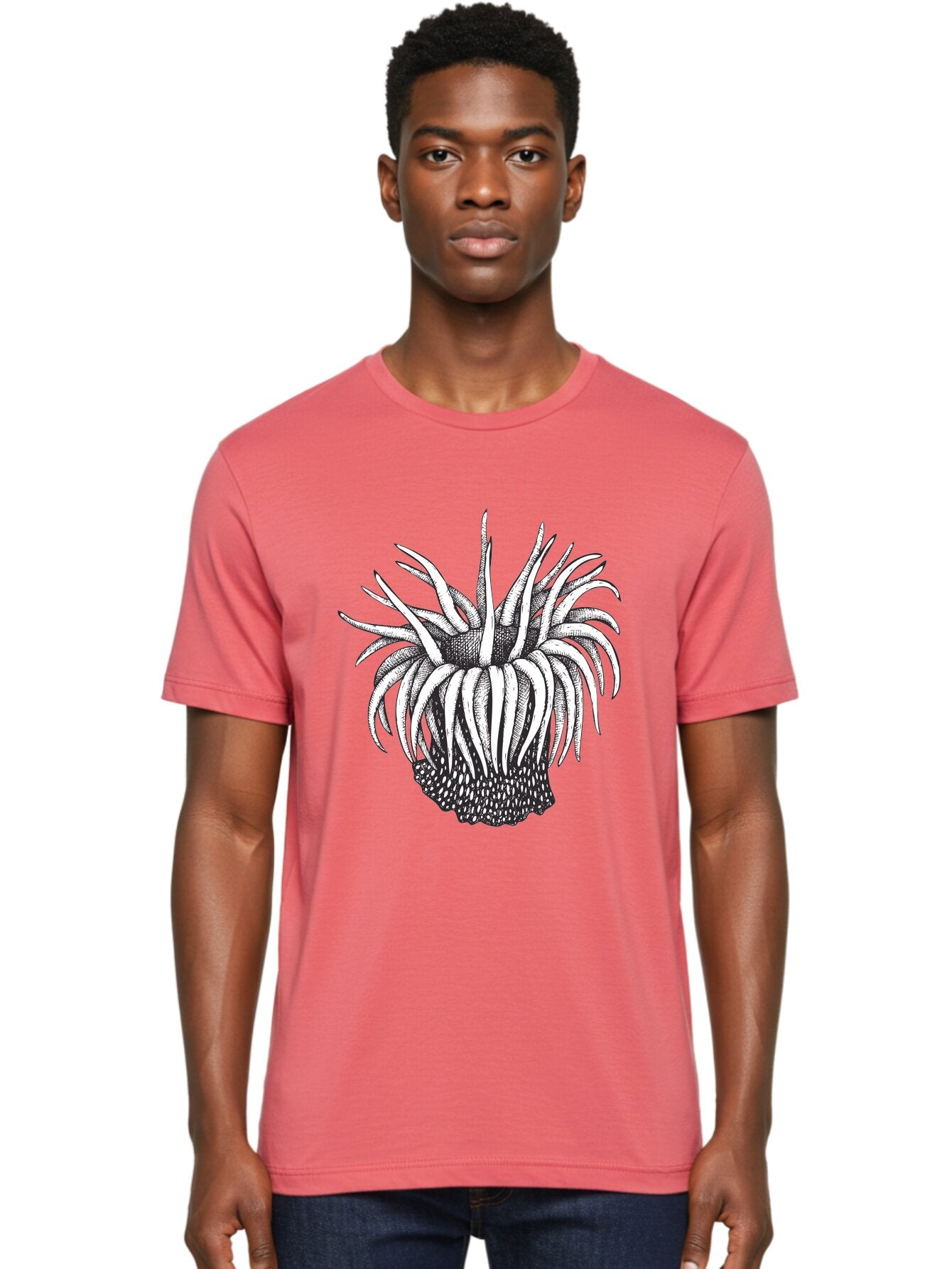 Dandelion Men'S Graphic Tee, 100% Cotton, Comfortable Casual Summer Wear, Machine Washable, Thistle Flower, Wildflower, Black And White Illustration, Botanical Art, Floral Design, Intricate Details, Spiky Petals Aad692 22