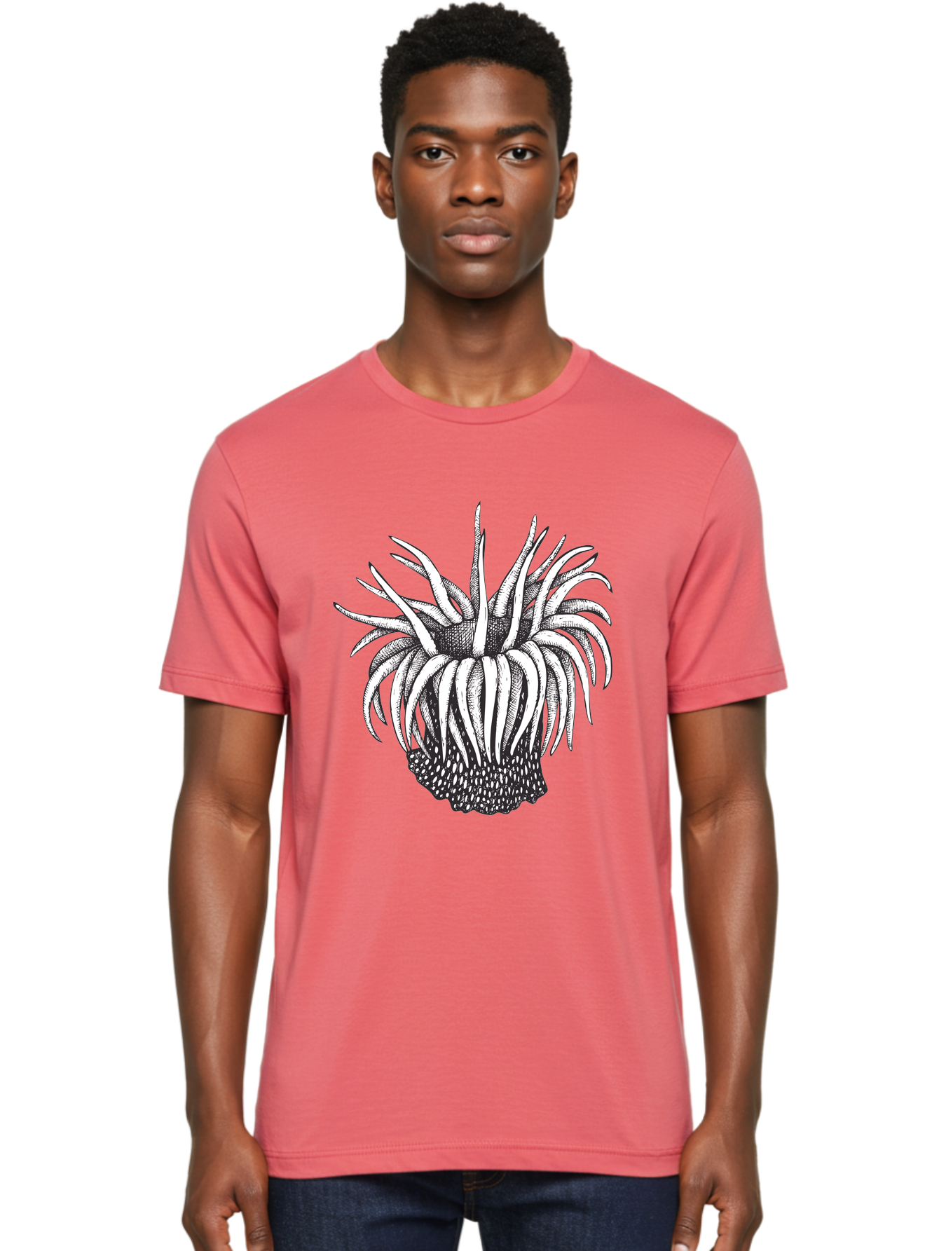 Dandelion Men'S Graphic Tee, 100% Cotton, Comfortable Casual Summer Wear, Machine Washable, Thistle Flower, Wildflower, Black And White Illustration, Botanical Art, Floral Design, Intricate Details, Spiky Petals Aad692 18