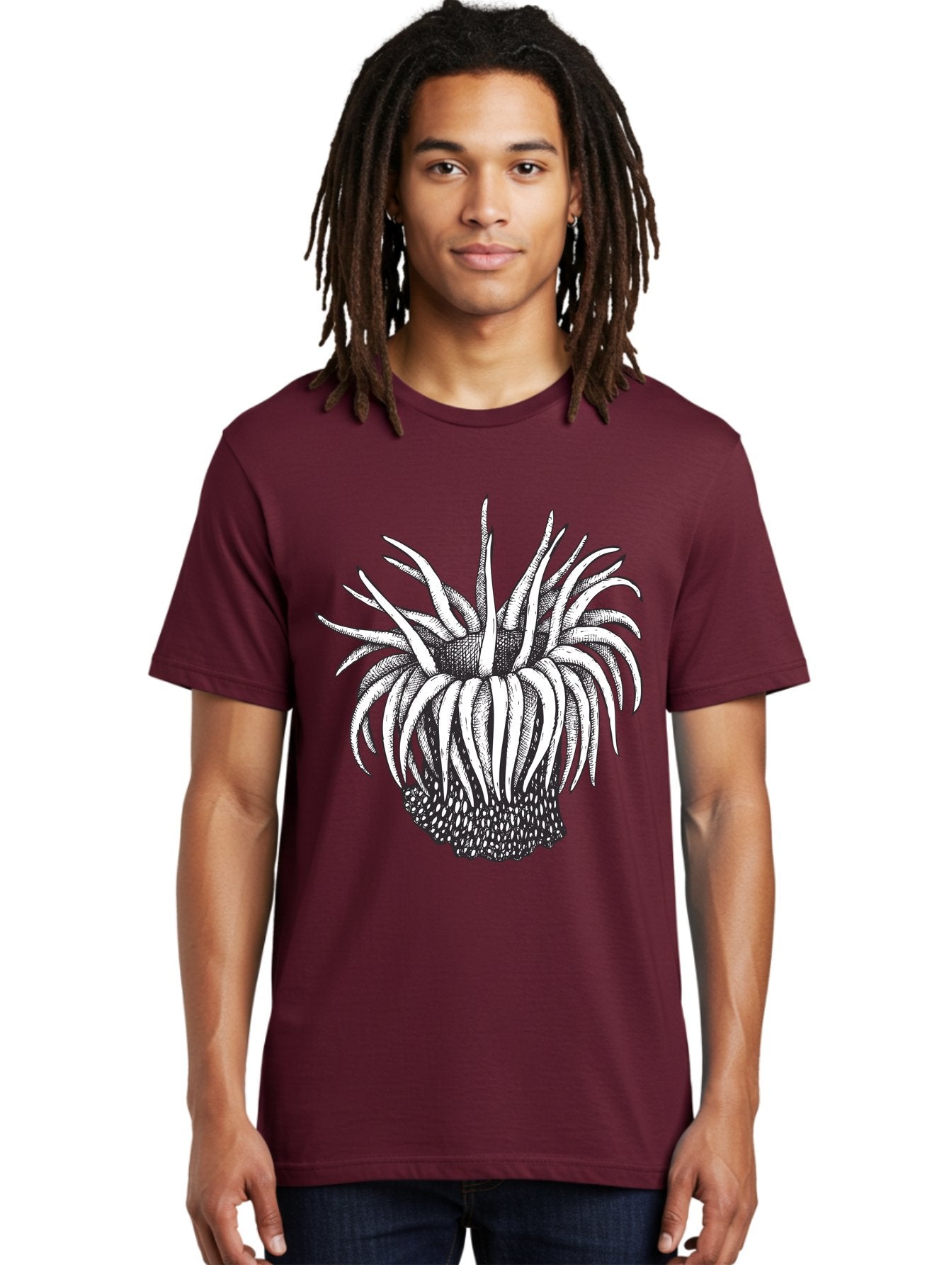 Dandelion Men'S Graphic Tee, 100% Cotton, Comfortable Casual Summer Wear, Machine Washable, Thistle Flower, Wildflower, Black And White Illustration, Botanical Art, Floral Design, Intricate Details, Spiky Petals Aad692 19