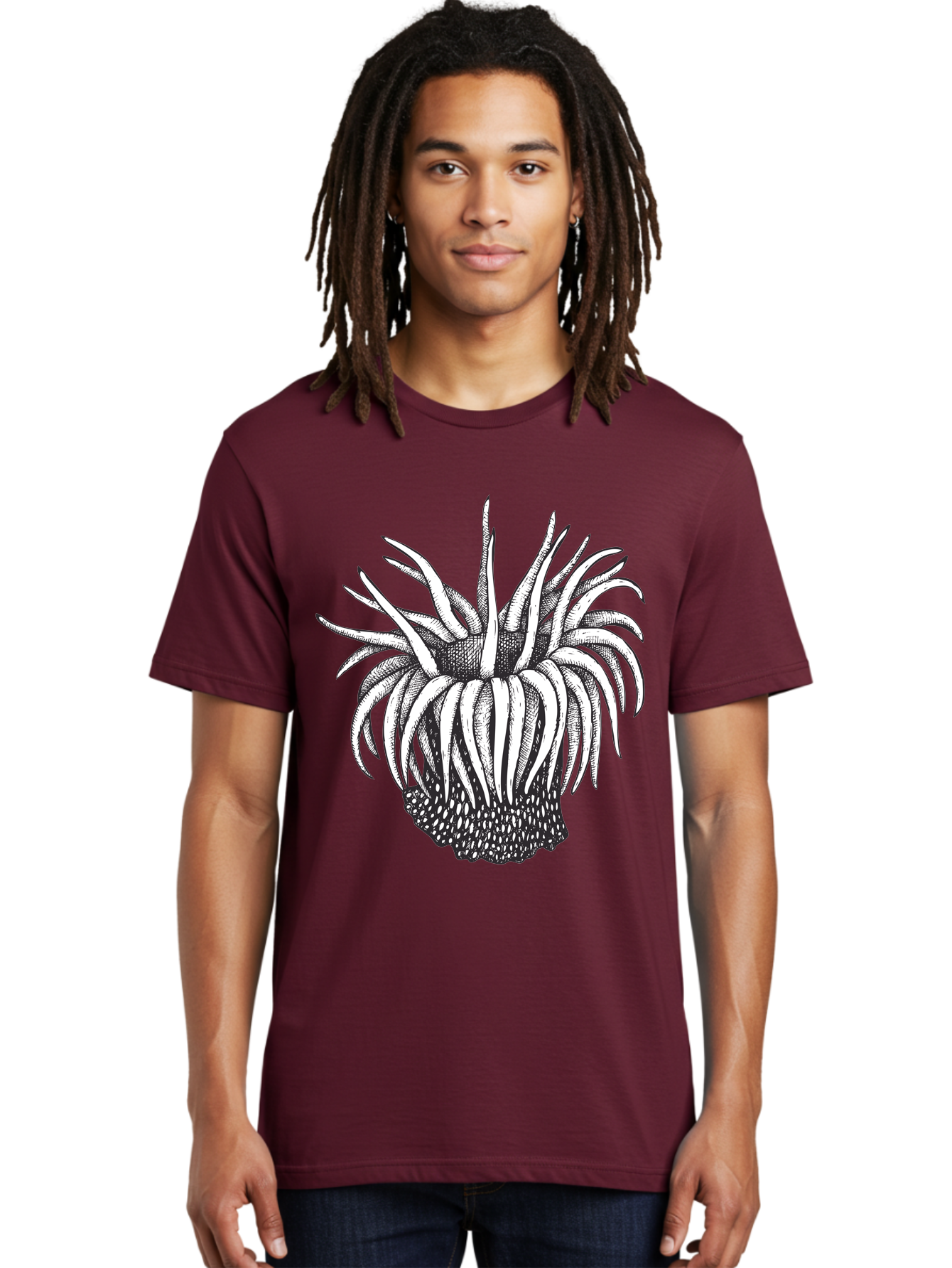 Dandelion Men'S Graphic Tee, 100% Cotton, Comfortable Casual Summer Wear, Machine Washable, Thistle Flower, Wildflower, Black And White Illustration, Botanical Art, Floral Design, Intricate Details, Spiky Petals Aad692 22