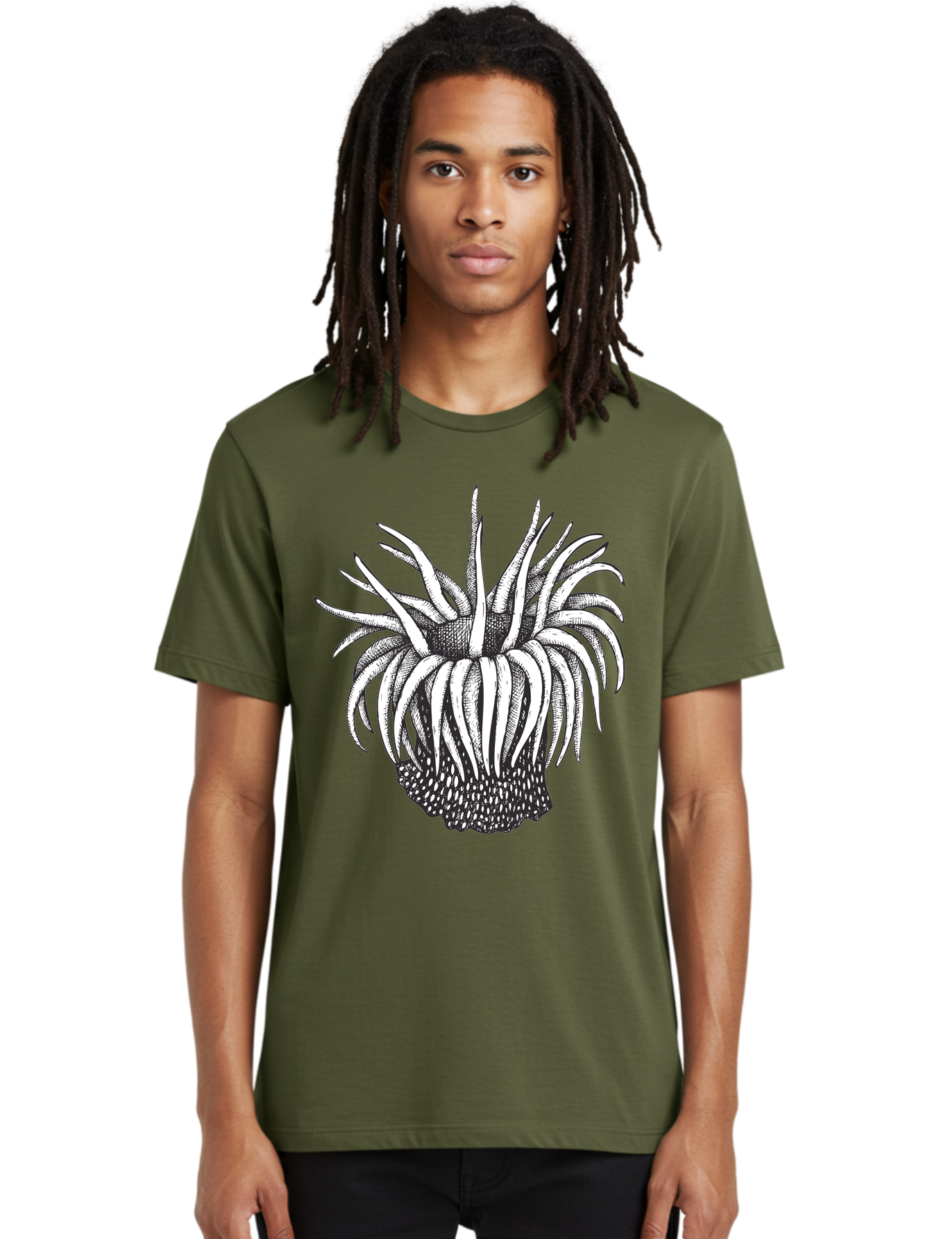 Dandelion Men'S Graphic Tee, 100% Cotton, Comfortable Casual Summer Wear, Machine Washable, Thistle Flower, Wildflower, Black And White Illustration, Botanical Art, Floral Design, Intricate Details, Spiky Petals Aad692 20