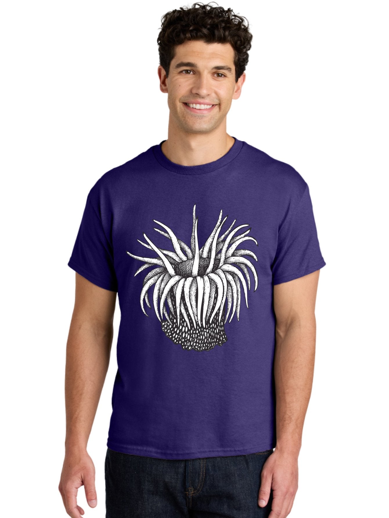 Dandelion Men'S Graphic Tee, 100% Cotton, Comfortable Casual Summer Wear, Machine Washable, Thistle Flower, Wildflower, Black And White Illustration, Botanical Art, Floral Design, Intricate Details, Spiky Petals Aad692 16