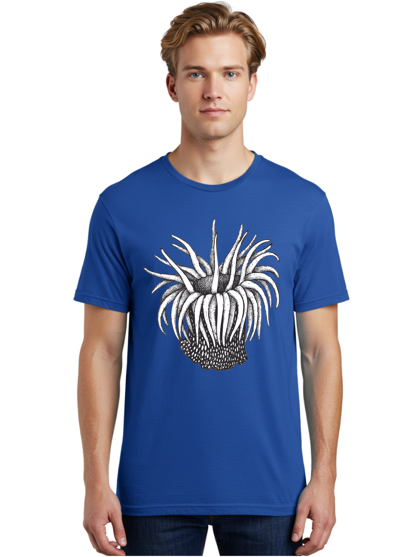 Dandelion Men'S Graphic Tee, 100% Cotton, Comfortable Casual Summer Wear, Machine Washable, Thistle Flower, Wildflower, Black And White Illustration, Botanical Art, Floral Design, Intricate Details, Spiky Petals Aad692 12