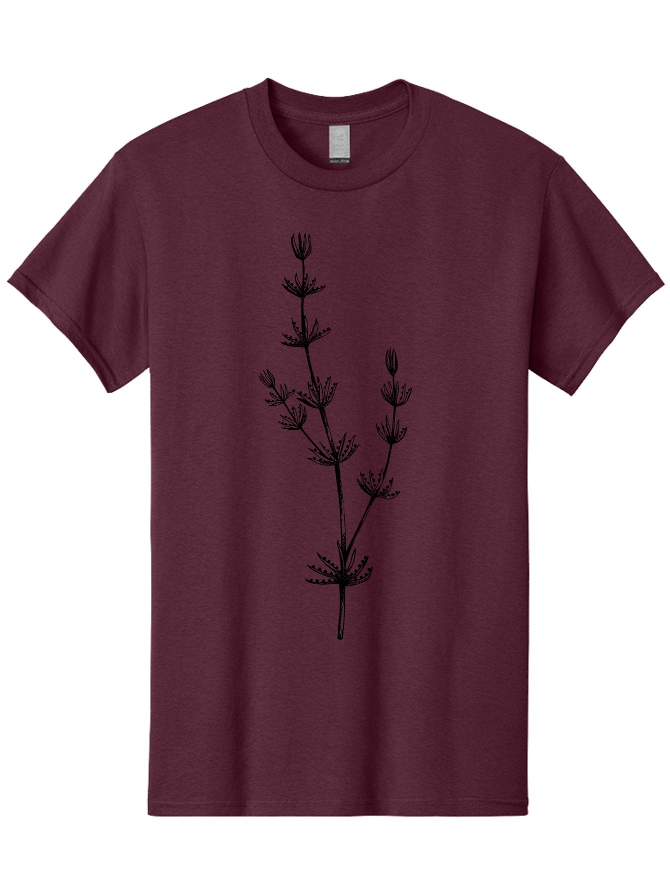 Delicate-Floral-Silhouette Men'S Graphic Tee, 100% Cotton, Comfortable Casual Summer Wear, Machine Washable, Wildflower, Delicate Flowers, Intricate Details, Elegant Stems, Floral Design, Botanical Illustration, Nature-Inspired Art, Aad694 9