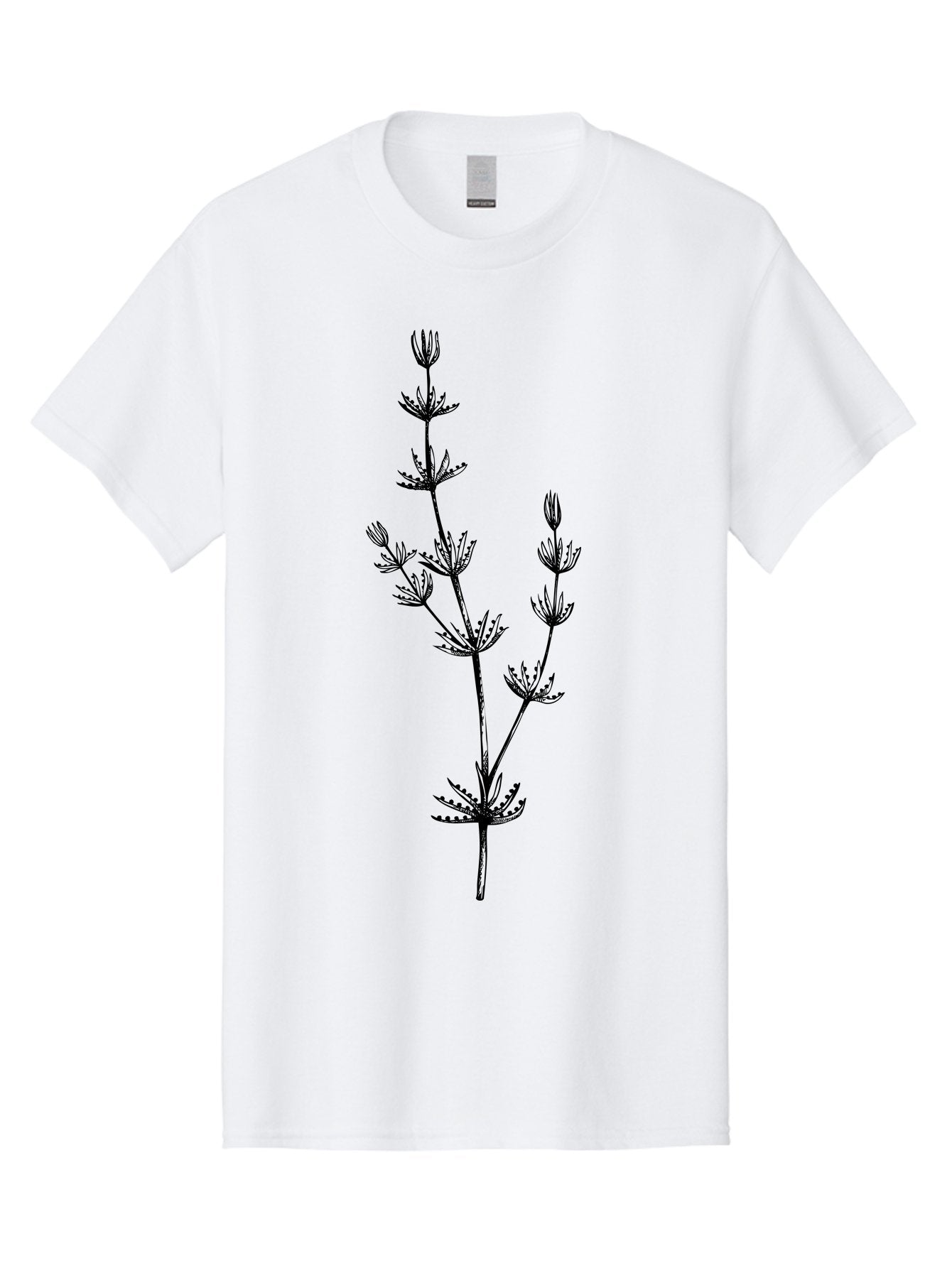 Delicate-Floral-Silhouette Men'S Graphic Tee, 100% Cotton, Comfortable Casual Summer Wear, Machine Washable, Wildflower, Delicate Flowers, Intricate Details, Elegant Stems, Floral Design, Botanical Illustration, Nature-Inspired Art, Aad694 4