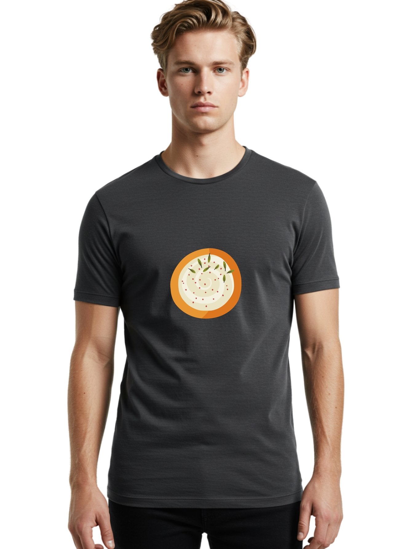 Dip-With-Herbs Men'S Graphic Tee, 100% Cotton, Comfortable Casual Summer Wear, Machine Washable, Creamy Dip, Bowl Of Dip, Herby Flavors, Spicy Kick, Appetizing Snack, Tasty Treat, Delicious Dip, Snack Time, Flavorful Dip Aad696 30