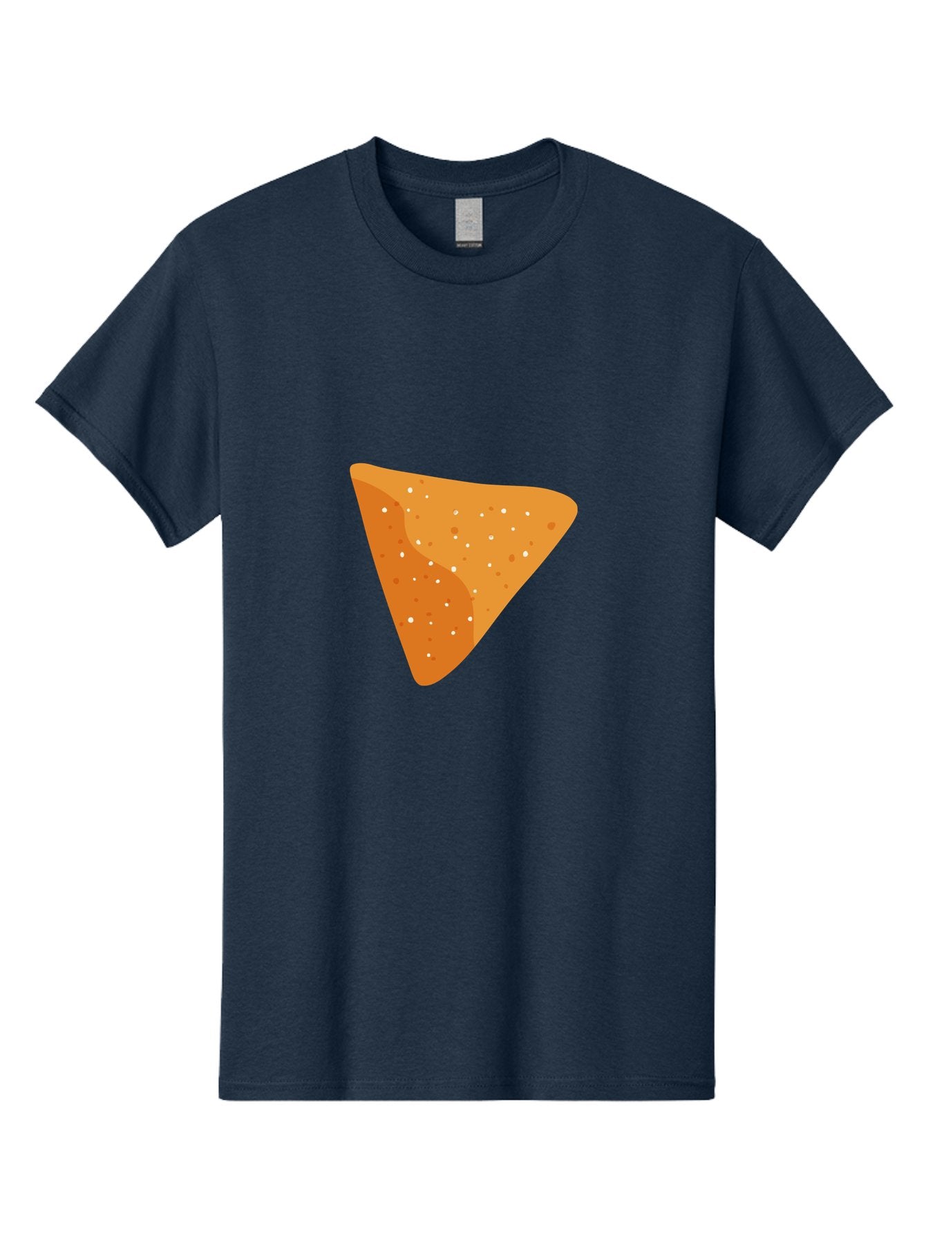 Dorito-Chip Men'S Graphic Tee, 100% Cotton, Comfortable Casual Summer Wear, Machine Washable, Triangular Chip, Crunchy Snack, Flavorful Treat, Savory Delight, Tasty Munchie, Junk Food Favorite, Cheesy Flavor Aad697
