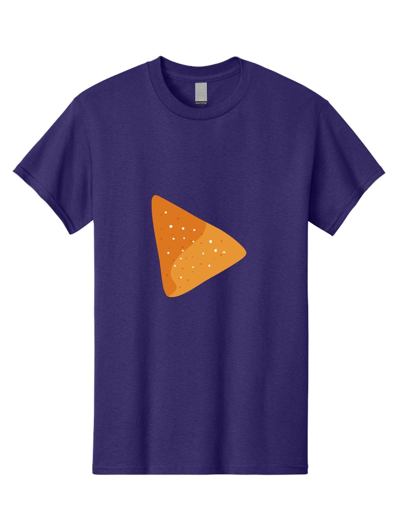 Doritos Men'S Graphic Tee, 100% Cotton, Comfortable Casual Summer Wear, Machine Washable, Play Button, Play Icon, Triangle Shape, Orange Color, Video Playback, Media Control, Simple Design, Modern Style Aad699