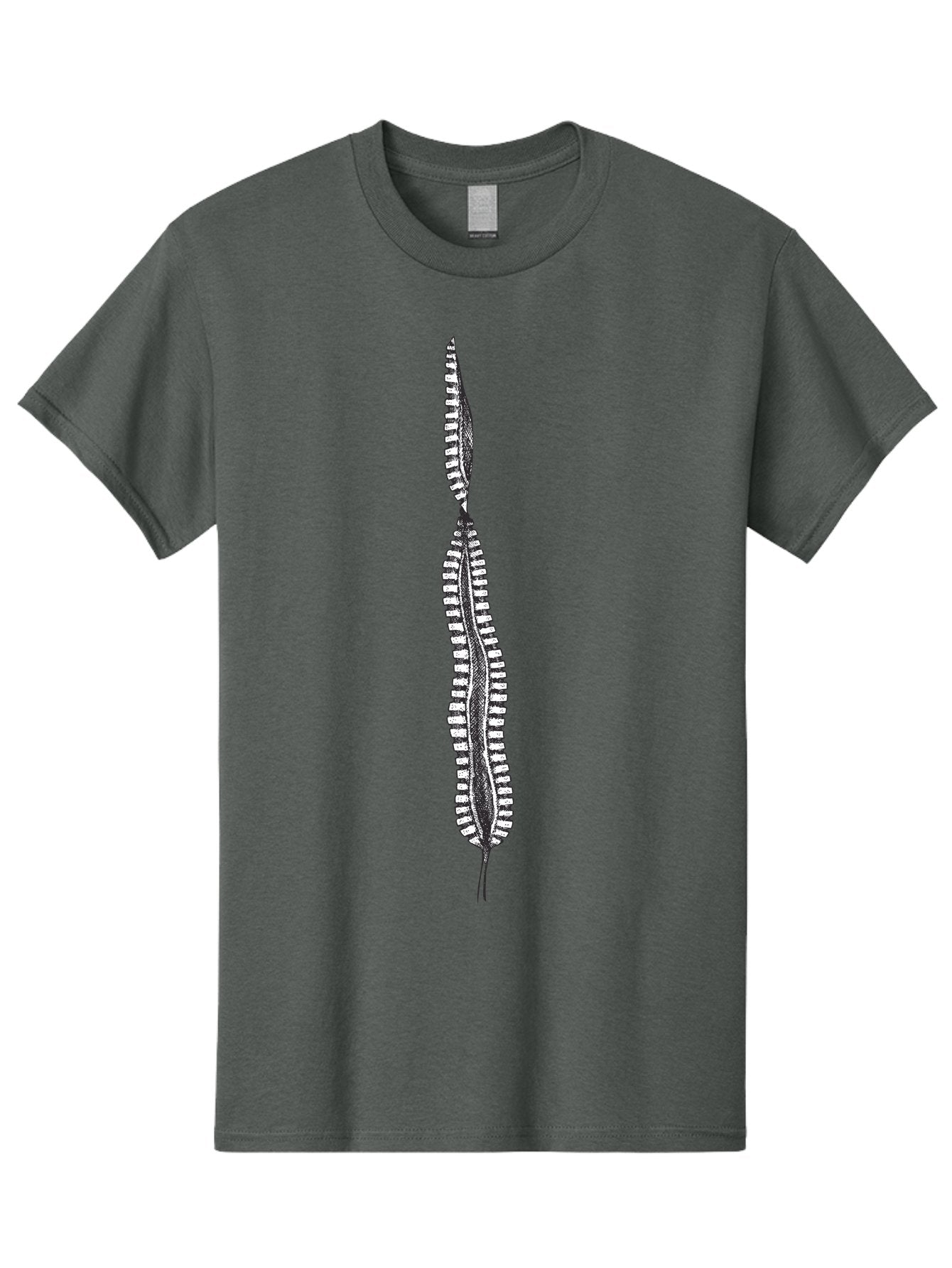 Feather-Silhouette Men'S Graphic Tee, 100% Cotton, Comfortable Casual Summer Wear, Machine Washable, Centipede, Black And White Illustration, Arthropod, Insect, Many Legs, Segmented Body, Detailed Drawing, Graphic Art, Insect Anatomy Aad700
