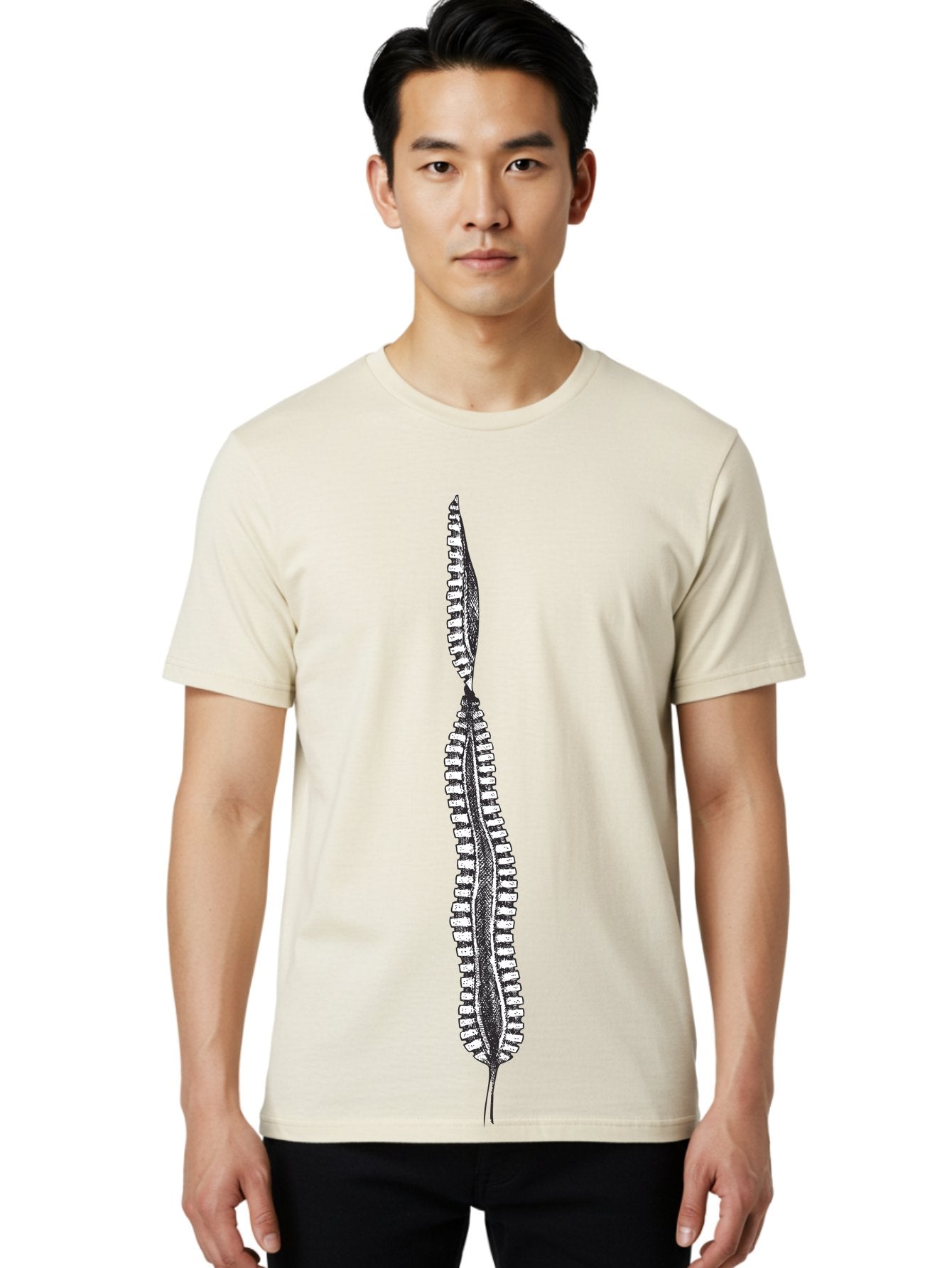 Feather-Silhouette Men'S Graphic Tee, 100% Cotton, Comfortable Casual Summer Wear, Machine Washable, Centipede, Black And White Illustration, Arthropod, Insect, Many Legs, Segmented Body, Detailed Drawing, Graphic Art, Insect Anatomy Aad700 29
