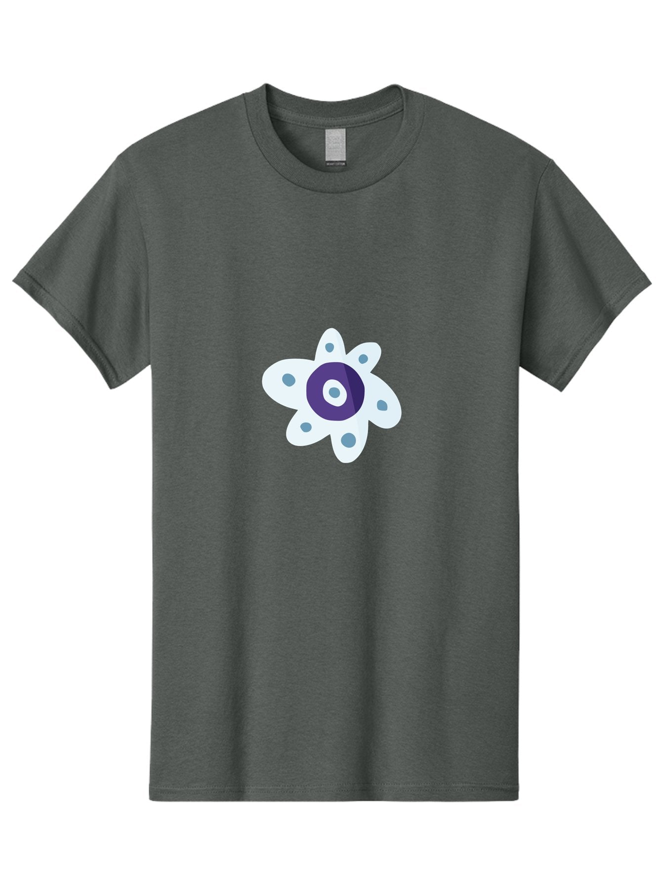 Fidget-Spinner Men'S Graphic Tee, 100% Cotton, Comfortable Casual Summer Wear, Machine Washable, Fidget Spinner, Flower Design, Purple Center, White Petals, Grey Dots, Spinning Toy, Stress Relief, Finger Play Aad701 15