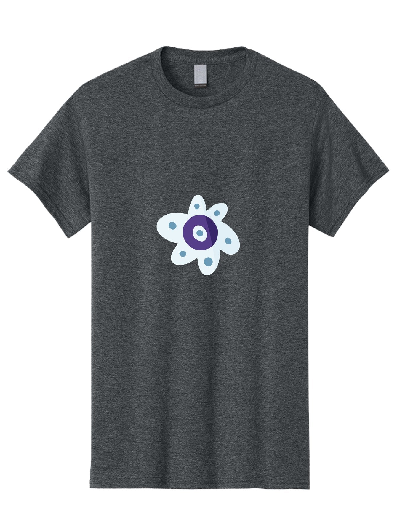 Fidget-Spinner Men'S Graphic Tee, 100% Cotton, Comfortable Casual Summer Wear, Machine Washable, Fidget Spinner, Flower Design, Purple Center, White Petals, Grey Dots, Spinning Toy, Stress Relief, Finger Play Aad701 14