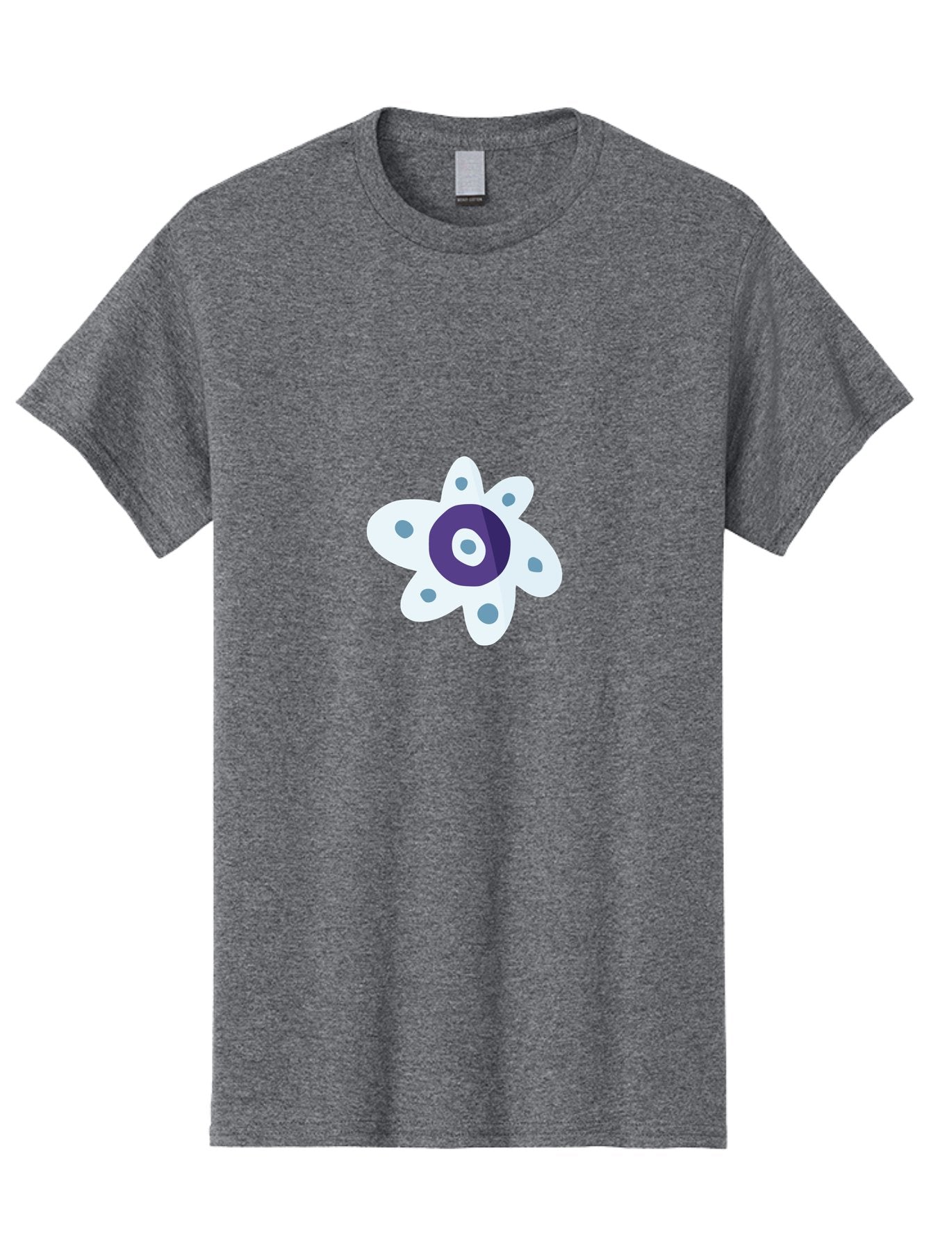 Fidget-Spinner Men'S Graphic Tee, 100% Cotton, Comfortable Casual Summer Wear, Machine Washable, Fidget Spinner, Flower Design, Purple Center, White Petals, Grey Dots, Spinning Toy, Stress Relief, Finger Play Aad701 10