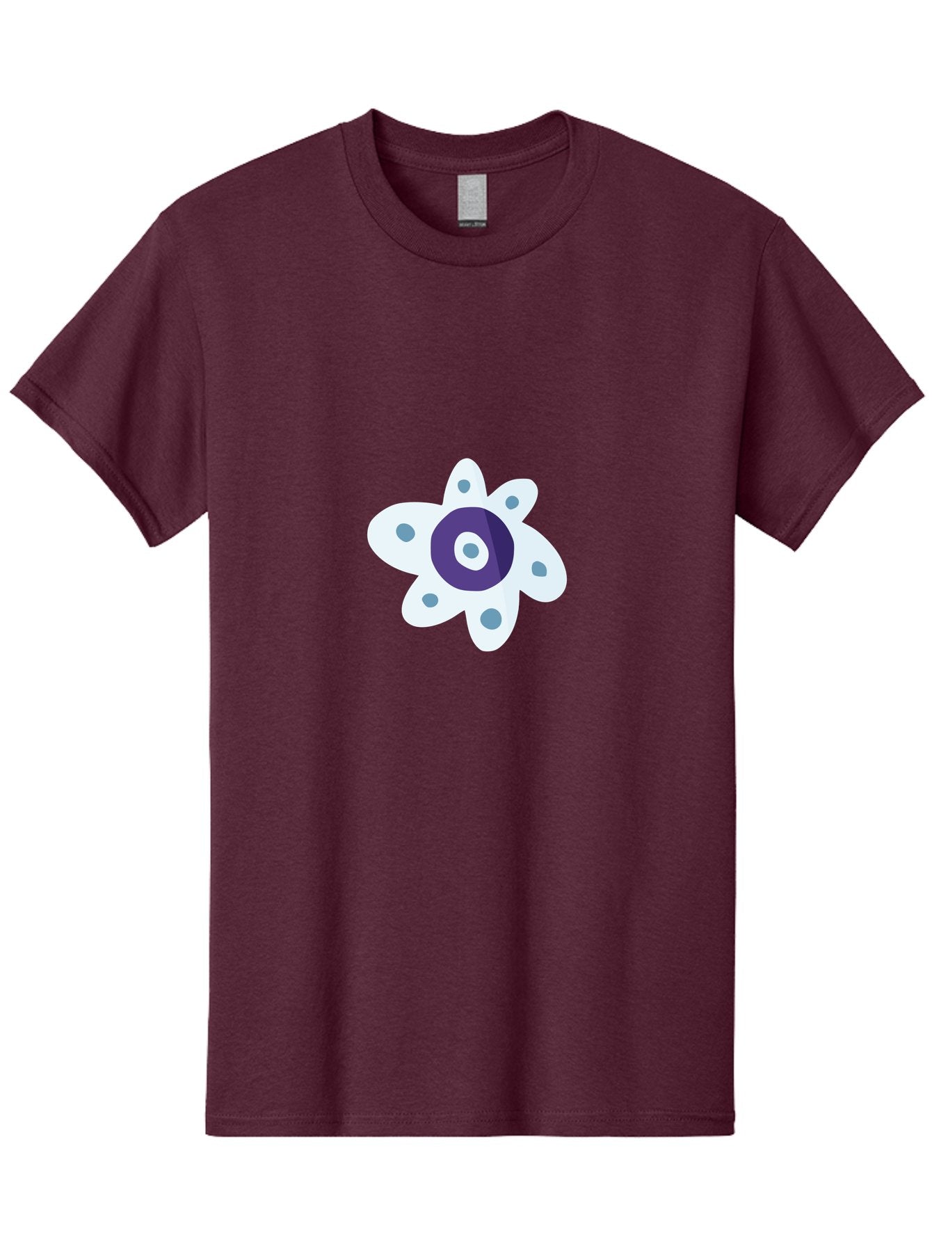 Fidget-Spinner Men'S Graphic Tee, 100% Cotton, Comfortable Casual Summer Wear, Machine Washable, Fidget Spinner, Flower Design, Purple Center, White Petals, Grey Dots, Spinning Toy, Stress Relief, Finger Play Aad701
