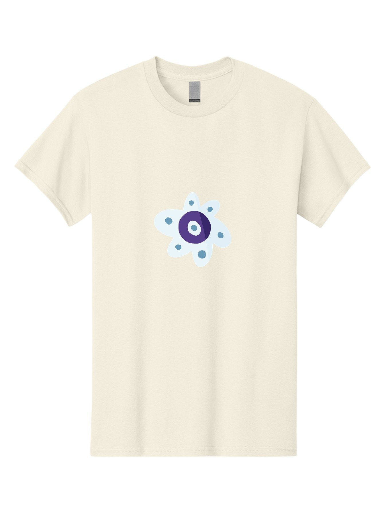 Fidget-Spinner Men'S Graphic Tee, 100% Cotton, Comfortable Casual Summer Wear, Machine Washable, Fidget Spinner, Flower Design, Purple Center, White Petals, Grey Dots, Spinning Toy, Stress Relief, Finger Play Aad701