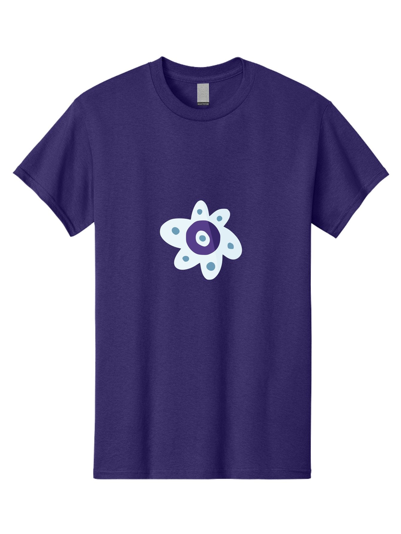 Fidget-Spinner Men'S Graphic Tee, 100% Cotton, Comfortable Casual Summer Wear, Machine Washable, Fidget Spinner, Flower Design, Purple Center, White Petals, Grey Dots, Spinning Toy, Stress Relief, Finger Play Aad701 7