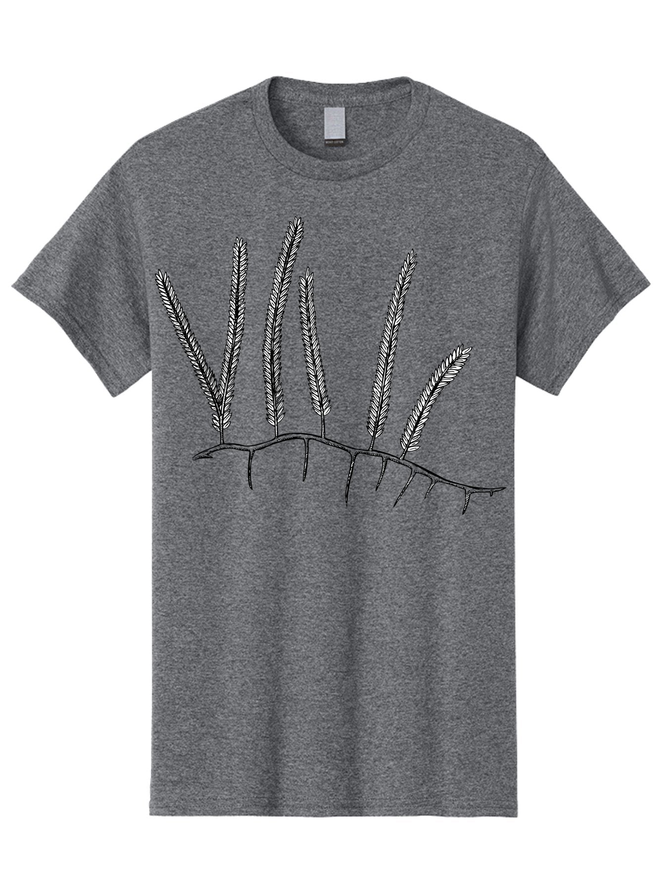 Grass-Plant Men'S Graphic Tee, 100% Cotton, Comfortable Casual Summer Wear, Machine Washable, Wheat Plant Illustration, Grassy Stalks, Leafy Foliage, Botanical Art, Simple Design, Black And White, Wheat Ears Aad702 10