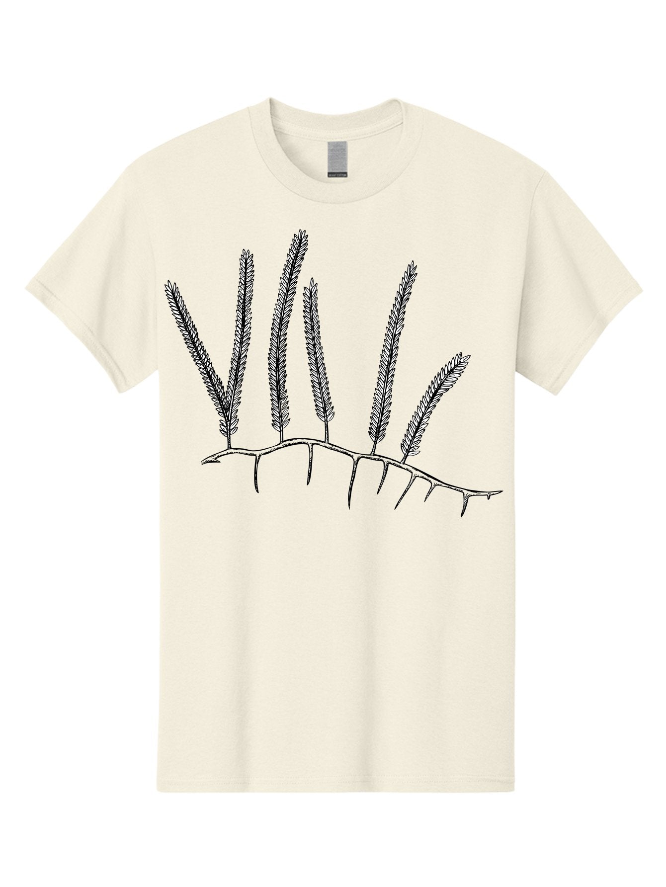 Grass-Plant Men'S Graphic Tee, 100% Cotton, Comfortable Casual Summer Wear, Machine Washable, Wheat Plant Illustration, Grassy Stalks, Leafy Foliage, Botanical Art, Simple Design, Black And White, Wheat Ears Aad702 7