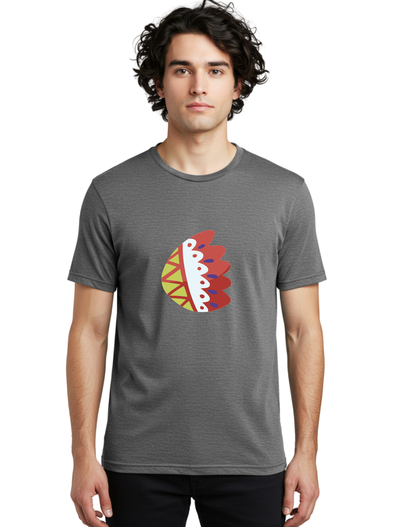 Headdress-Feather Men'S Graphic Tee, 100% Cotton, Comfortable Casual Summer Wear, Machine Washable, Stylish Footwear, Athletic Shoe, Sneaker Design, Colorful Patterns, Sporty Vibe, Modern Fashion, Comfortable Shoes Aad704 8