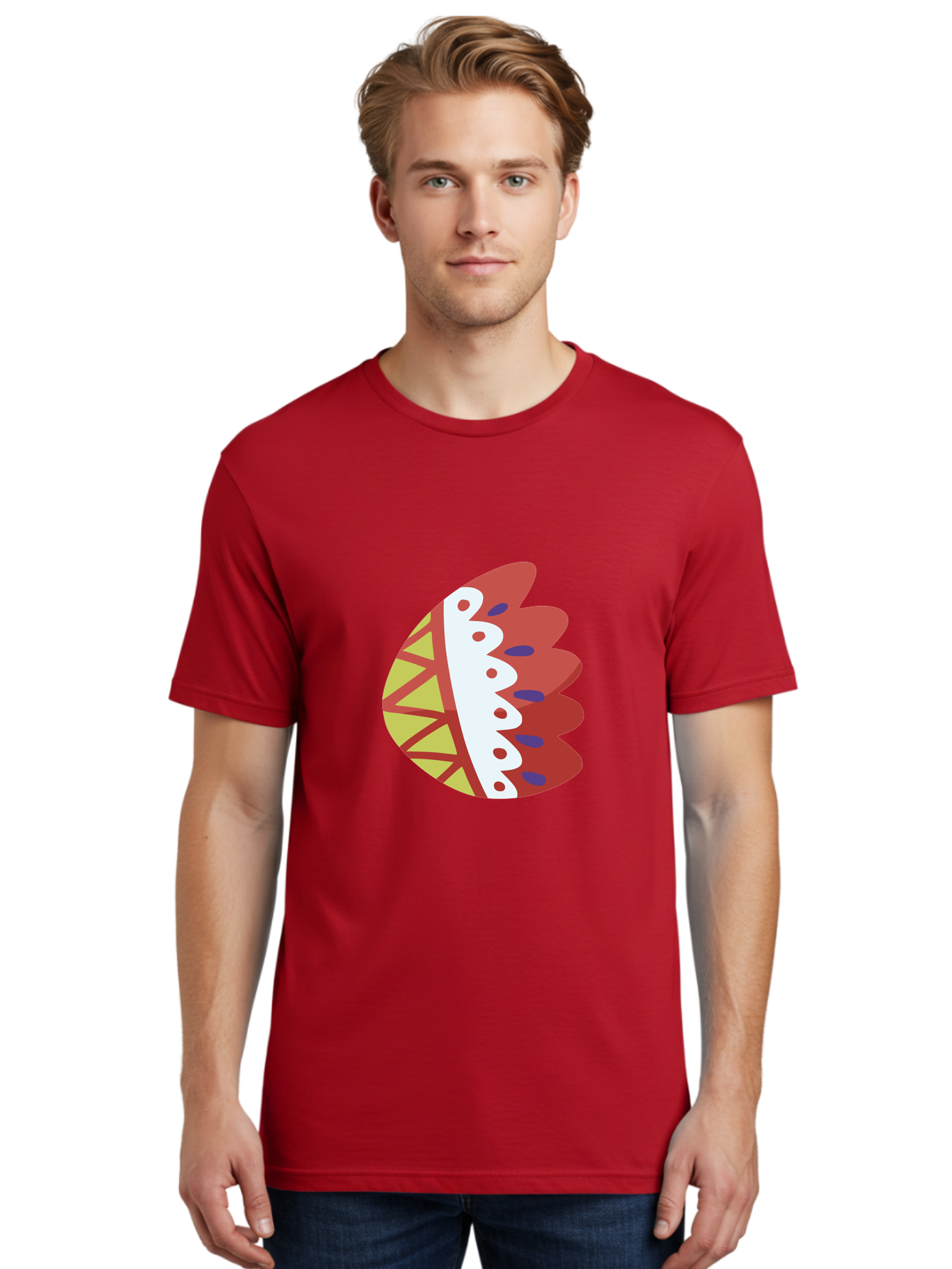 Headdress-Feather Men'S Graphic Tee, 100% Cotton, Comfortable Casual Summer Wear, Machine Washable, Stylish Footwear, Athletic Shoe, Sneaker Design, Colorful Patterns, Sporty Vibe, Modern Fashion, Comfortable Shoes Aad704 24