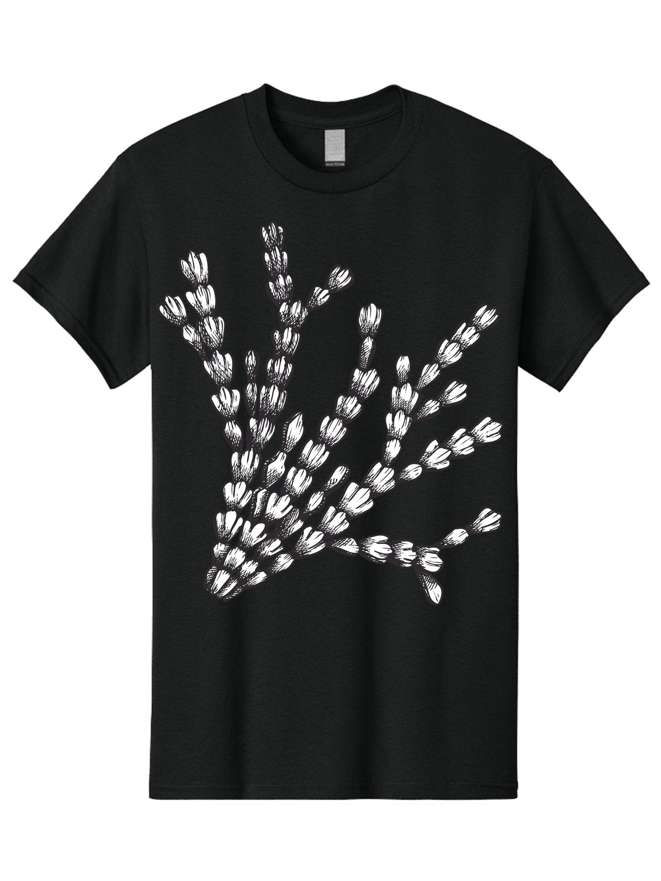 Lavender-Sprigs Men'S Graphic Tee, 100% Cotton, Comfortable Casual Summer Wear, Machine Washable, Hand-Drawn Lavender Sprigs, Black And White Illustration, Floral Design, Elegant Stems, Delicate Flowers, Artistic Rendering, Botanical Art, Aad708