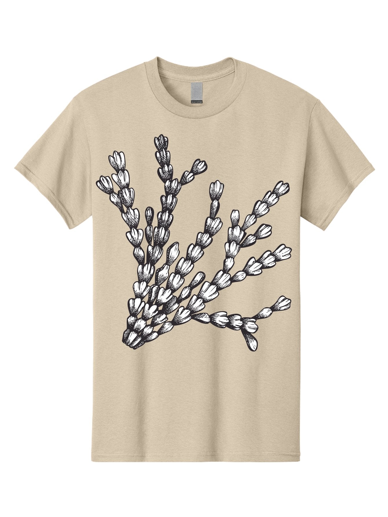 Lavender-Sprigs Men'S Graphic Tee, 100% Cotton, Comfortable Casual Summer Wear, Machine Washable, Hand-Drawn Lavender Sprigs, Black And White Illustration, Floral Design, Elegant Stems, Delicate Flowers, Artistic Rendering, Botanical Art, Aad708 9