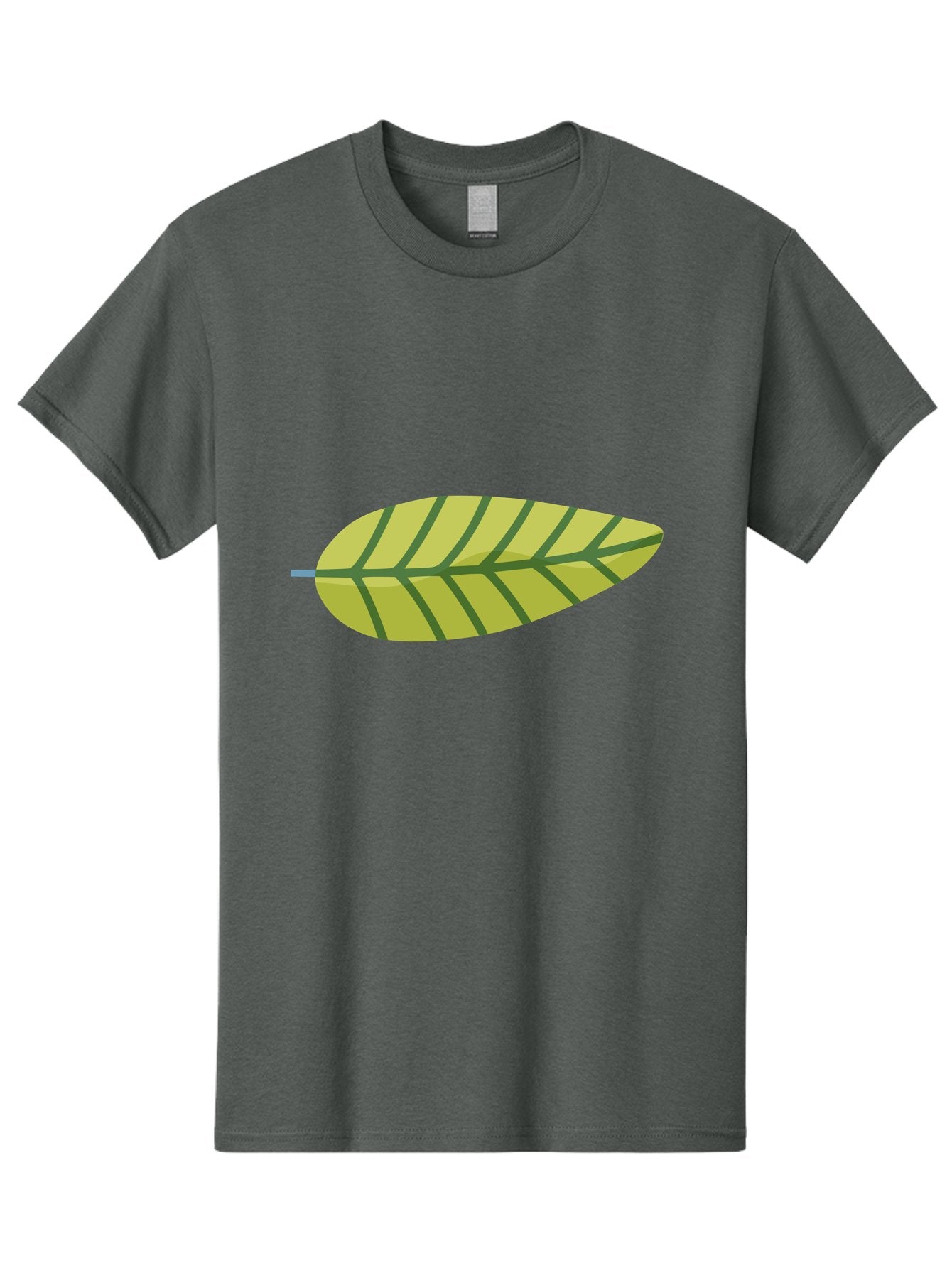 Leaf-1 Men'S Graphic Tee, 100% Cotton, Comfortable Casual Summer Wear, Machine Washable, Simple Leaf Illustration, Yellow Leaf, Dark Green Veins, Minimalist Design, Cartoon Leaf, Nature Graphic, Foliage Art, Leaf Pattern Aad709
