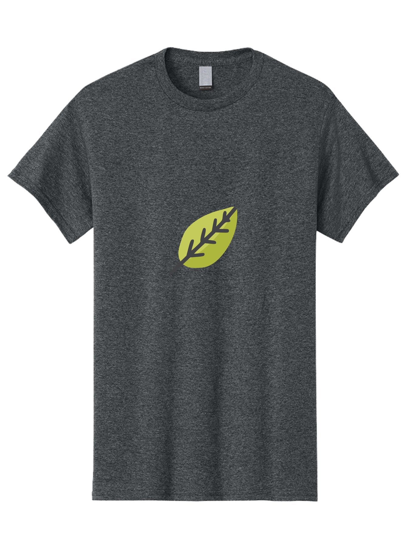 Leaf-2 Men'S Graphic Tee, 100% Cotton, Comfortable Casual Summer Wear, Machine Washable, Simple Leaf Design, Minimalist Art, Stylized Foliage, Yellow Leaf, Dark Veins, Modern Illustration, Nature-Inspired Graphics Aad710