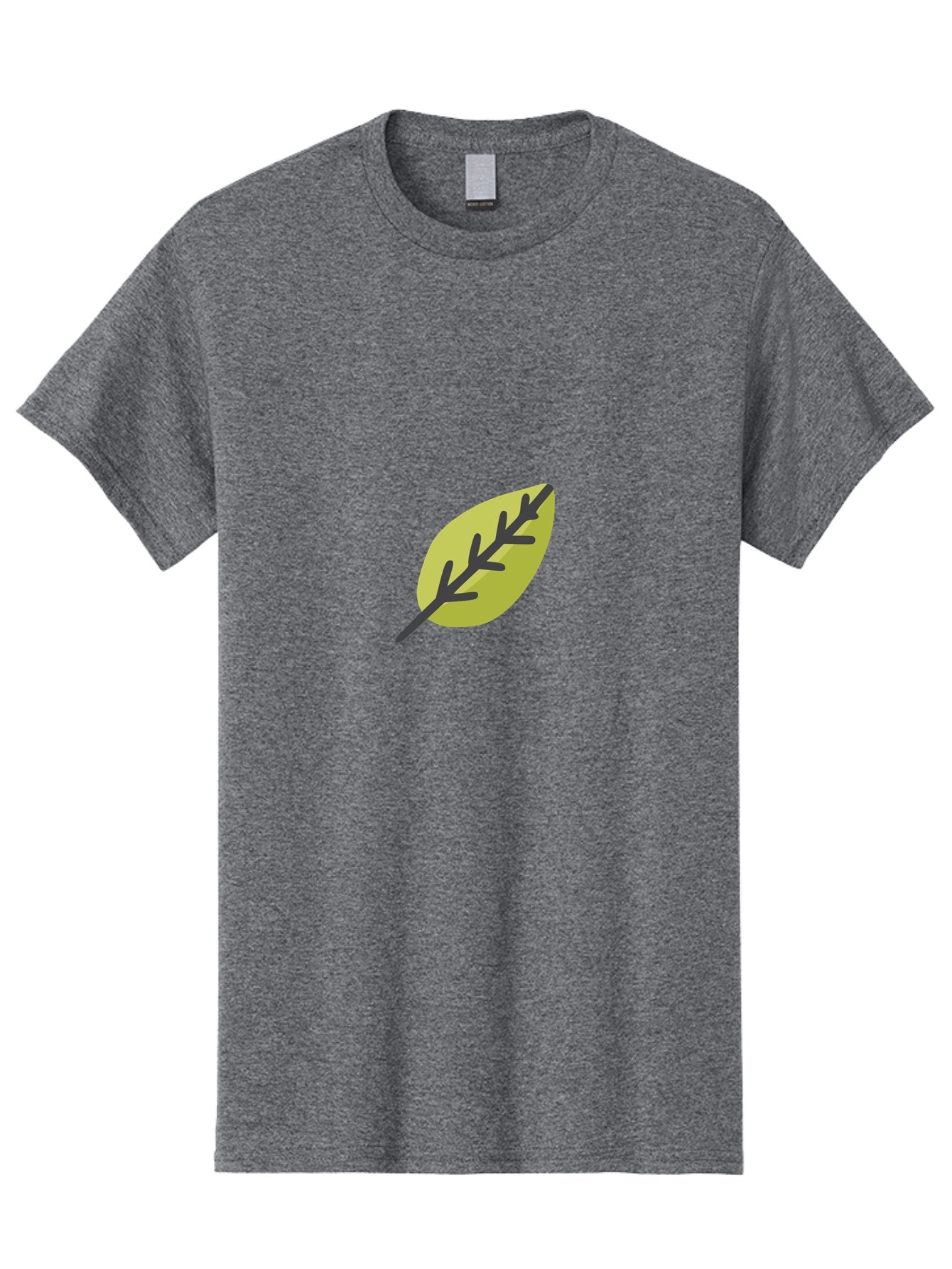 Leaf-2 Men'S Graphic Tee, 100% Cotton, Comfortable Casual Summer Wear, Machine Washable, Simple Leaf Design, Minimalist Art, Stylized Foliage, Yellow Leaf, Dark Veins, Modern Illustration, Nature-Inspired Graphics Aad710