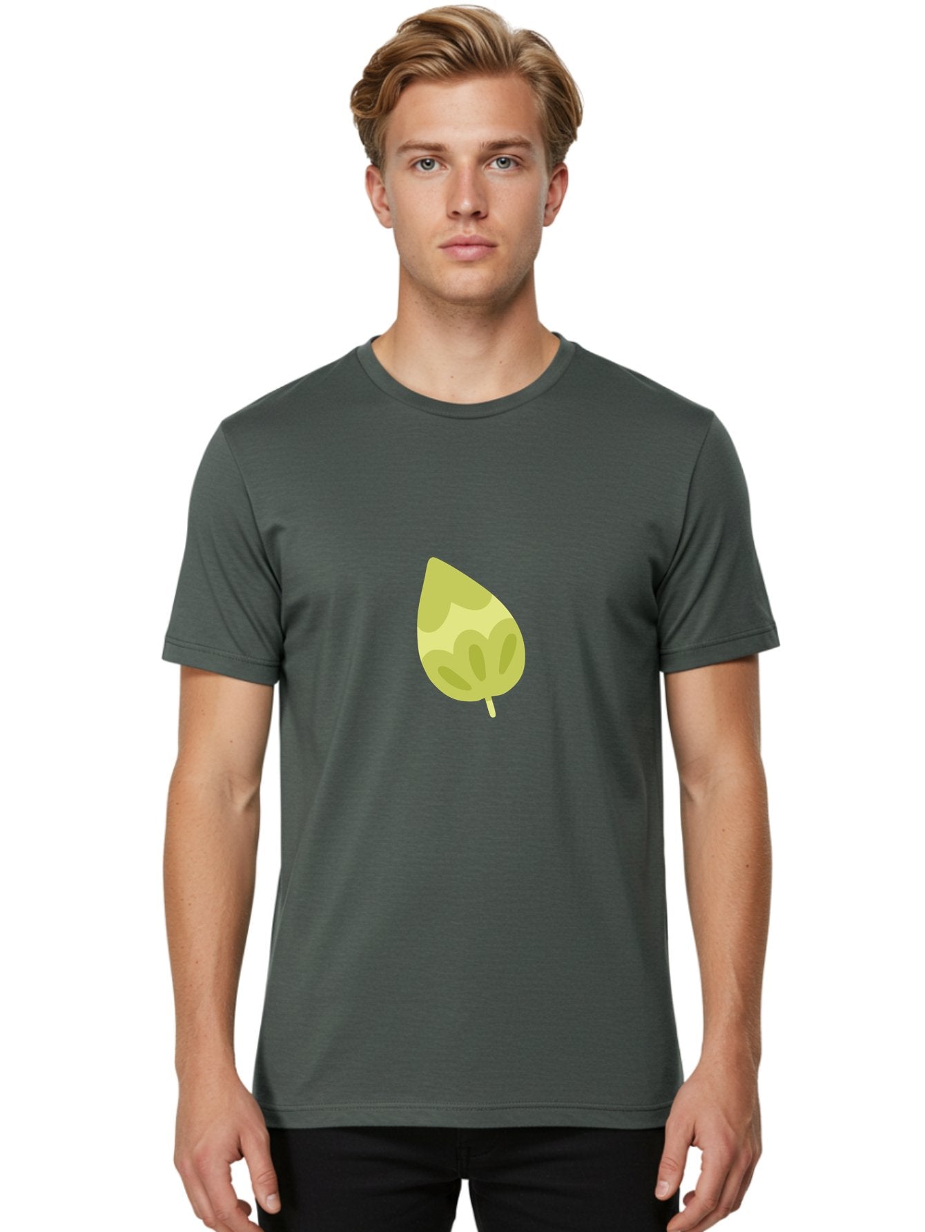 Leaf-4 Men'S Graphic Tee, 100% Cotton, Comfortable Casual Summer Wear, Machine Washable, Turnip Graphics, Cartoon Leaf, Yellow Leaf, Leaf Illustration, Simple Design, Digital Art, Minimalist Style, Leaf Pattern Aad712 20