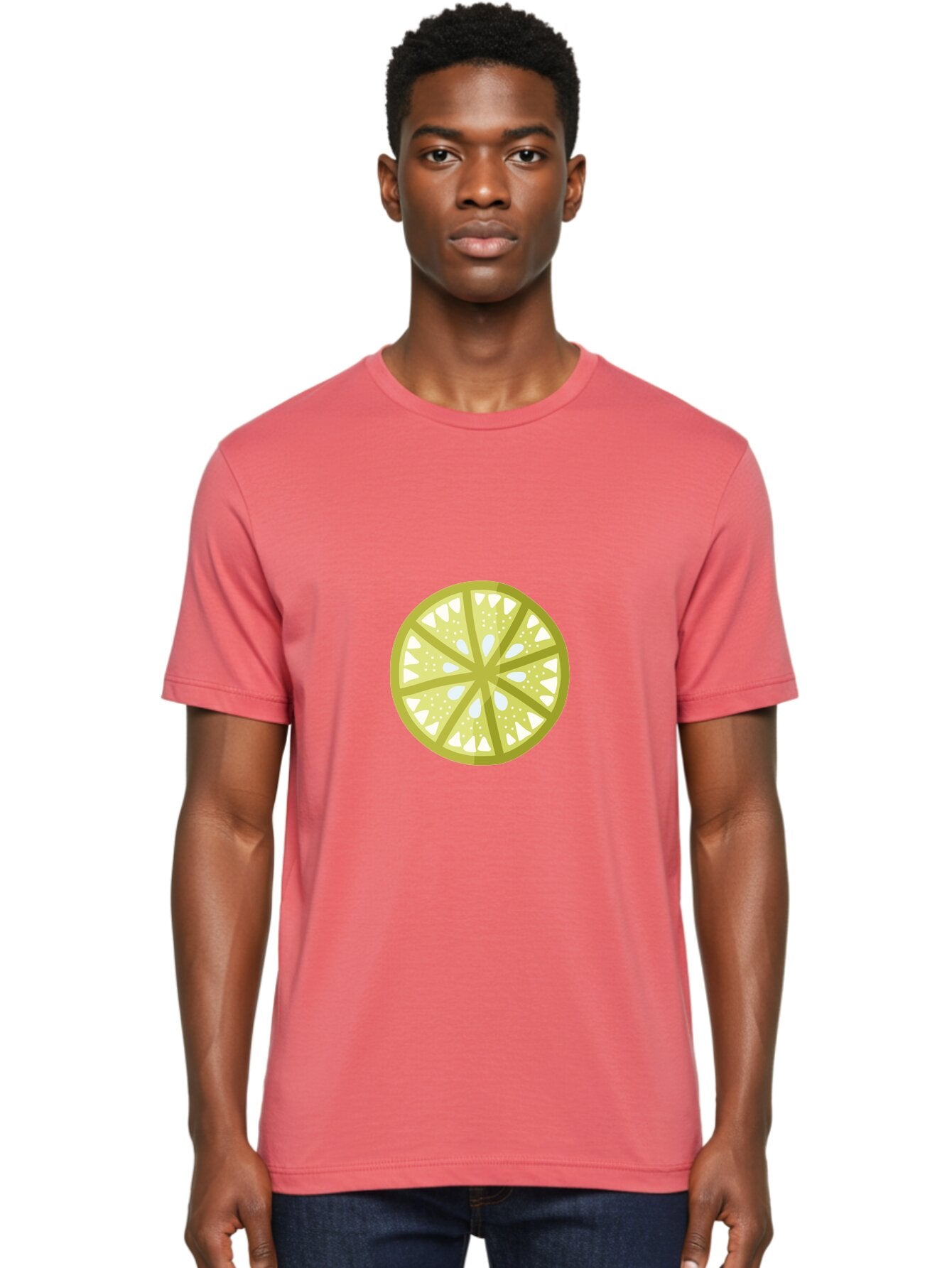 Lemon-Slice Men'S Graphic Tee, 100% Cotton, Comfortable Casual Summer Wear, Machine Washable, Lemon Slice, Citrus Fruit, Juicy Pulp, Yellow Lemon, Segmented Citrus, Vibrant Citrus, Fresh Lemon Slice, Lemon Wedge Aad715 18