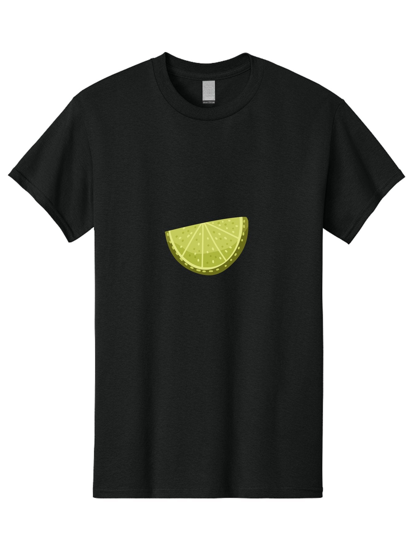 Lime-Wedge Men'S Graphic Tee, 100% Cotton, Comfortable Casual Summer Wear, Machine Washable, Lime Slice, Citrus Fruit, Green Citrus, Cocktail Garnish, Refreshing Drink, Citrus Wedge, Lime Juice, Summer Vibes, Healthy Snack Aad716