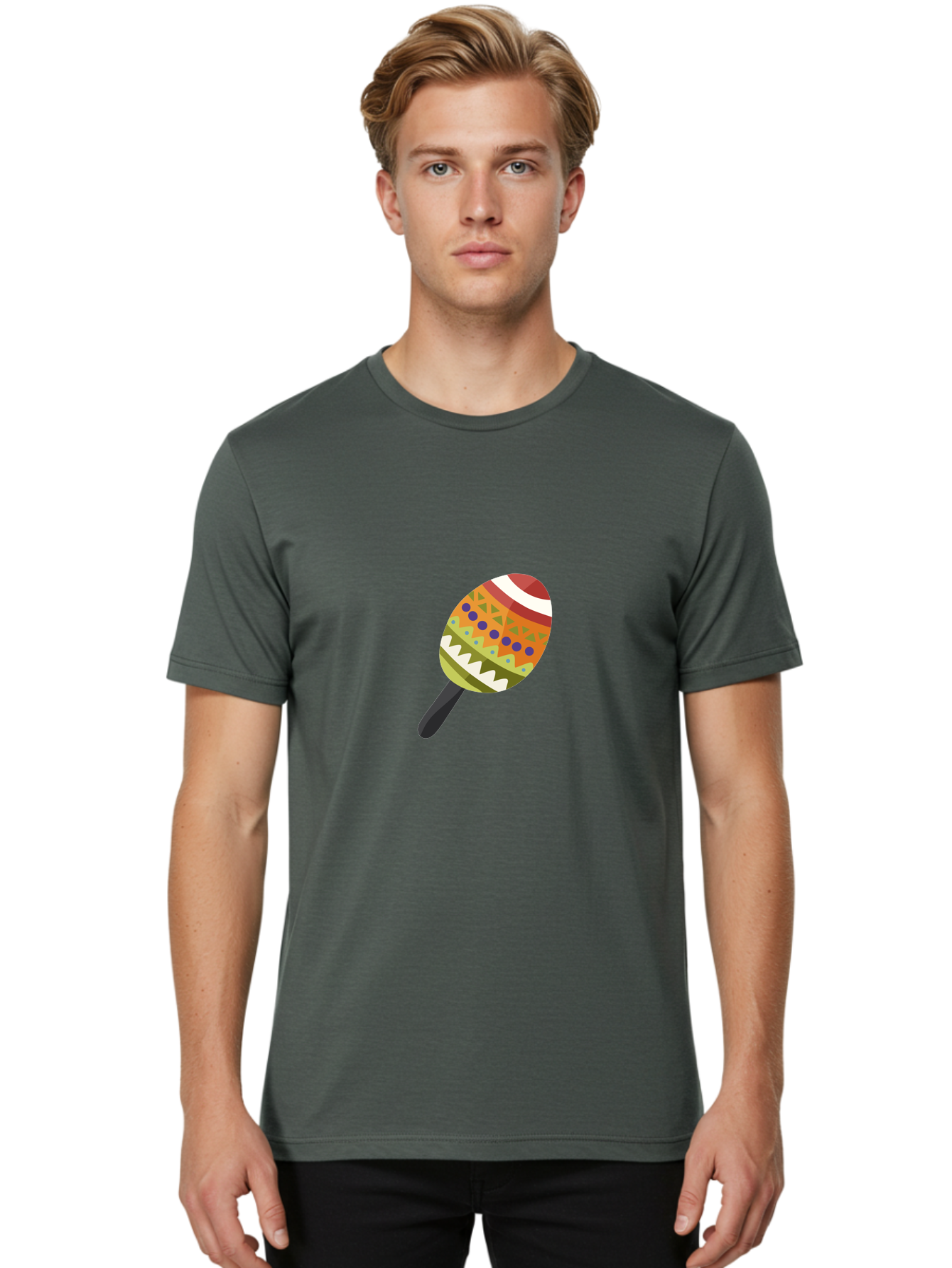 Maracas Men'S Graphic Tee, 100% Cotton, Comfortable Casual Summer Wear, Machine Washable, Colorful Maracas, Maraca Instrument, Musical Instrument, Latin American Music, Vibrant Patterns, Rhythmic Beats, Festive Atmosphere, Cultural Heritage Aad719 6