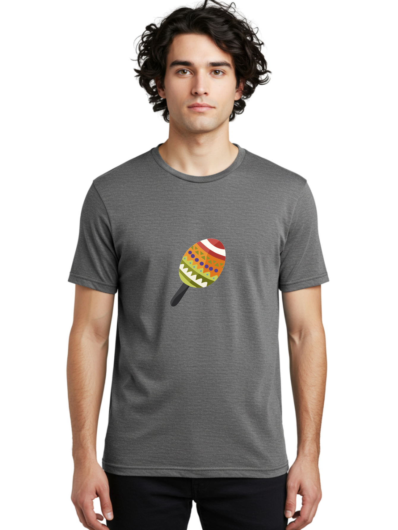Maracas Men'S Graphic Tee, 100% Cotton, Comfortable Casual Summer Wear, Machine Washable, Colorful Maracas, Maraca Instrument, Musical Instrument, Latin American Music, Vibrant Patterns, Rhythmic Beats, Festive Atmosphere, Cultural Heritage Aad719