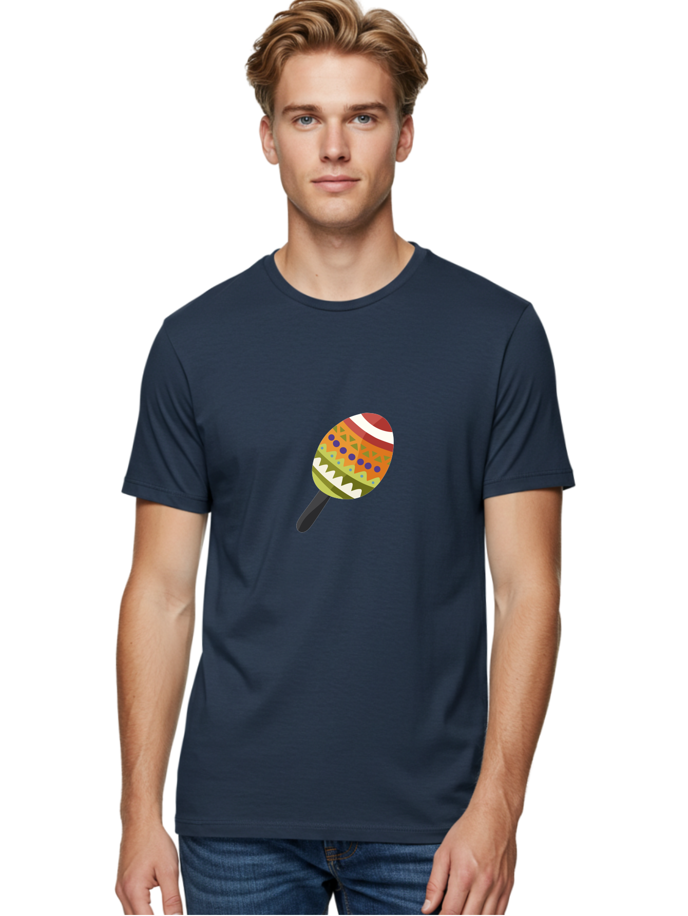Maracas Men'S Graphic Tee, 100% Cotton, Comfortable Casual Summer Wear, Machine Washable, Colorful Maracas, Maraca Instrument, Musical Instrument, Latin American Music, Vibrant Patterns, Rhythmic Beats, Festive Atmosphere, Cultural Heritage Aad719 24