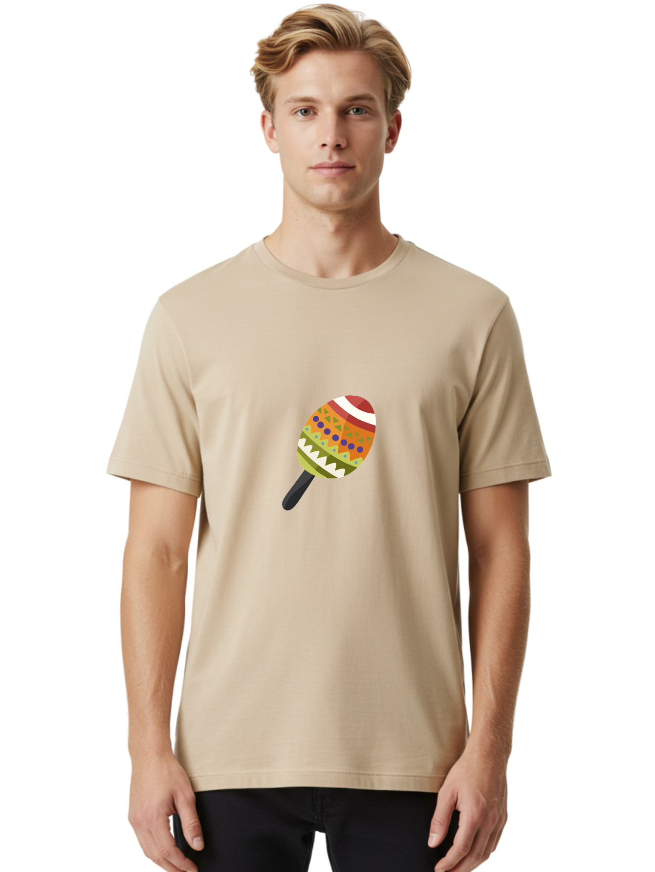Maracas Men'S Graphic Tee, 100% Cotton, Comfortable Casual Summer Wear, Machine Washable, Colorful Maracas, Maraca Instrument, Musical Instrument, Latin American Music, Vibrant Patterns, Rhythmic Beats, Festive Atmosphere, Cultural Heritage Aad719 16