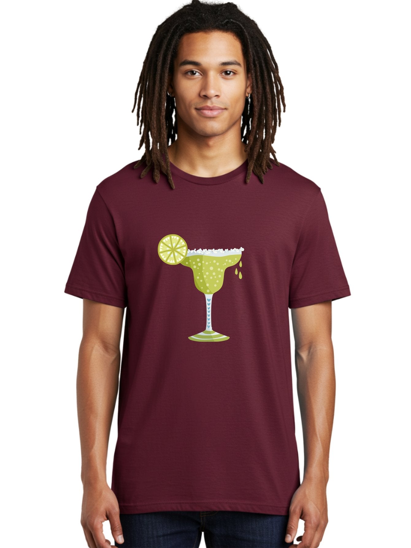 Margarita Men'S Graphic Tee, 100% Cotton, Comfortable Casual Summer Wear, Machine Washable, Classic Margarita Cocktail, Salt Rim, Lime Wheel, Refreshing Drink, Party Drink, Barware, Green Drink, Citrus Flavor Aad720 21