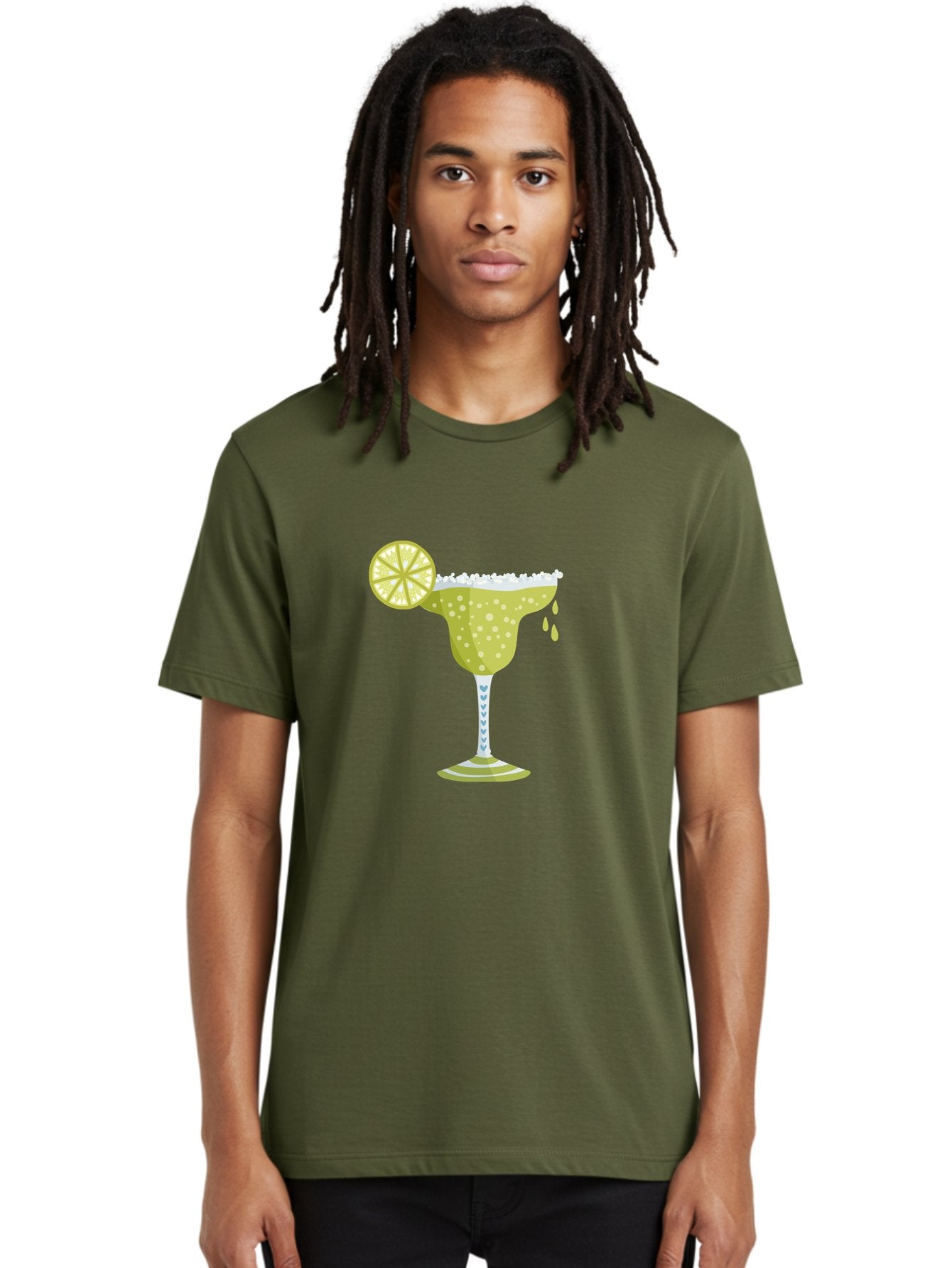 Margarita Men'S Graphic Tee, 100% Cotton, Comfortable Casual Summer Wear, Machine Washable, Classic Margarita Cocktail, Salt Rim, Lime Wheel, Refreshing Drink, Party Drink, Barware, Green Drink, Citrus Flavor Aad720 23
