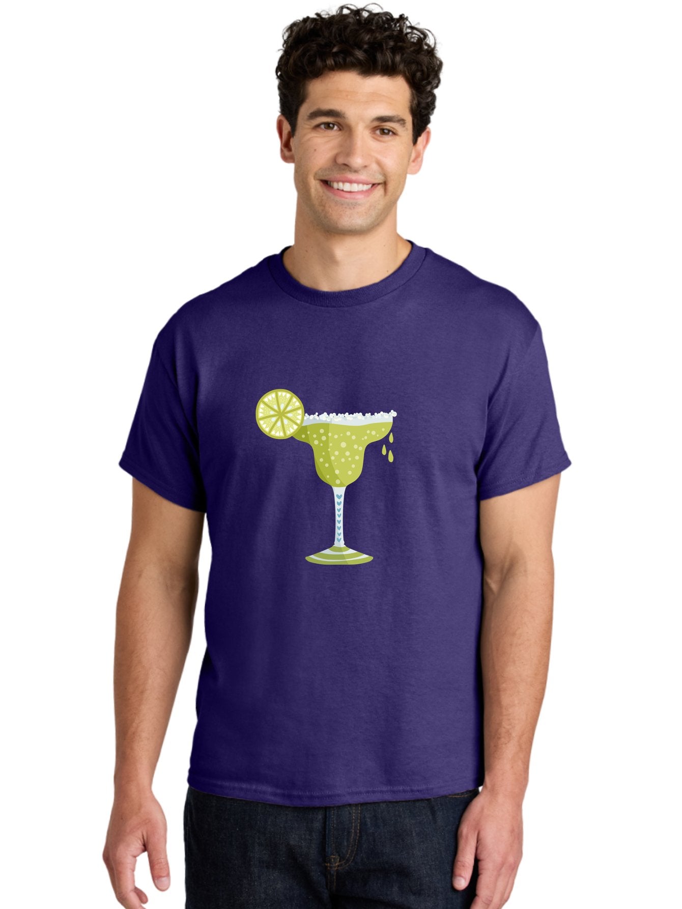 Margarita Men'S Graphic Tee, 100% Cotton, Comfortable Casual Summer Wear, Machine Washable, Classic Margarita Cocktail, Salt Rim, Lime Wheel, Refreshing Drink, Party Drink, Barware, Green Drink, Citrus Flavor Aad720 30
