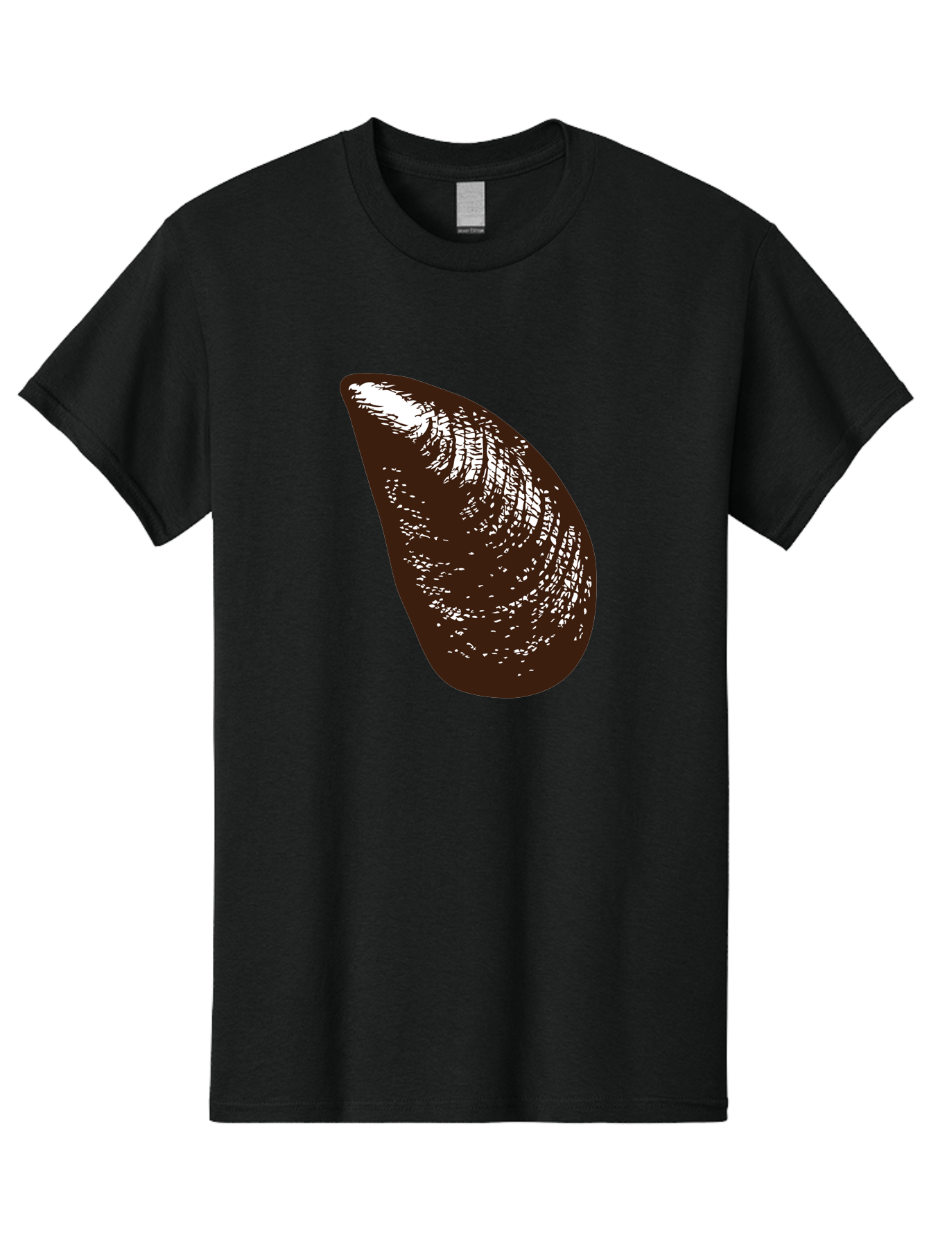 Mussel Men'S Graphic Tee, 100% Cotton, Comfortable Casual Summer Wear, Machine Washable, Mussel Shell, Seafood, Ocean Delicacy, Dark Brown Shell, White Highlights, Textured Surface, Marine Life, Culinary Delight Aad724 15