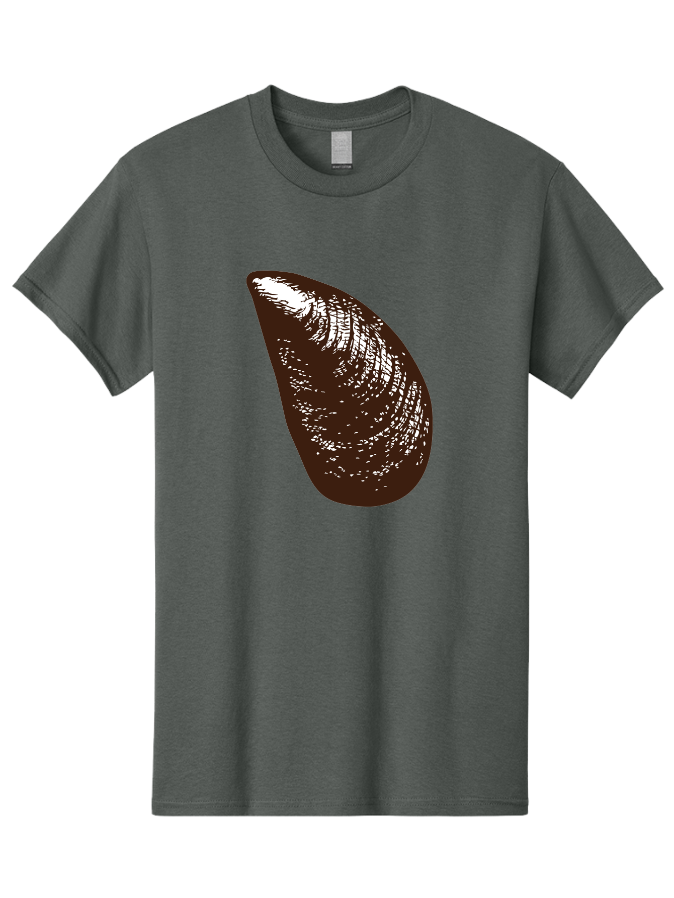 Mussel Men'S Graphic Tee, 100% Cotton, Comfortable Casual Summer Wear, Machine Washable, Mussel Shell, Seafood, Ocean Delicacy, Dark Brown Shell, White Highlights, Textured Surface, Marine Life, Culinary Delight Aad724 25