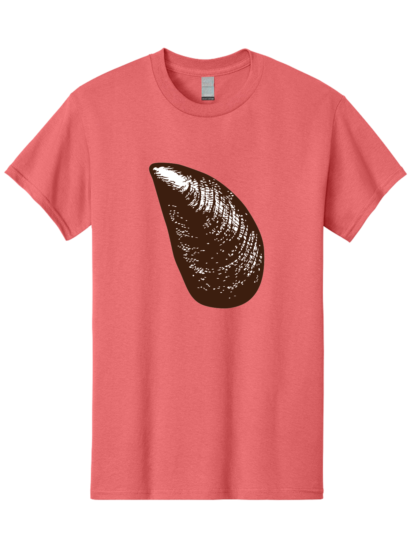 Mussel Men'S Graphic Tee, 100% Cotton, Comfortable Casual Summer Wear, Machine Washable, Mussel Shell, Seafood, Ocean Delicacy, Dark Brown Shell, White Highlights, Textured Surface, Marine Life, Culinary Delight Aad724 3