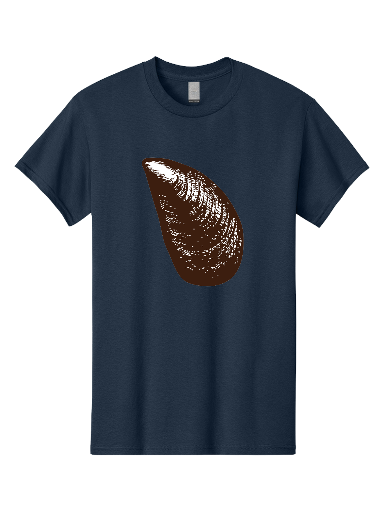Mussel Men'S Graphic Tee, 100% Cotton, Comfortable Casual Summer Wear, Machine Washable, Mussel Shell, Seafood, Ocean Delicacy, Dark Brown Shell, White Highlights, Textured Surface, Marine Life, Culinary Delight Aad724 23