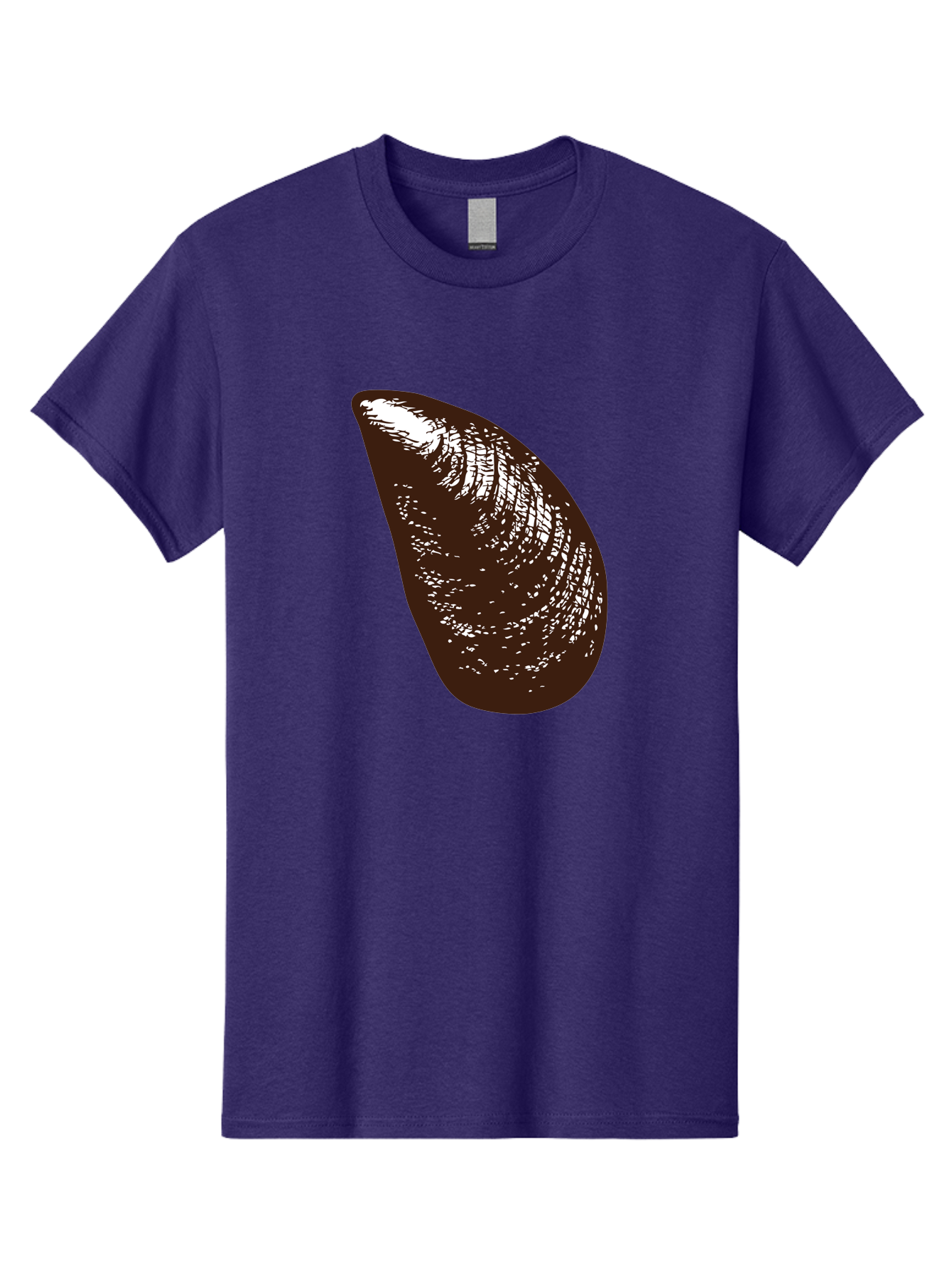 Mussel Men'S Graphic Tee, 100% Cotton, Comfortable Casual Summer Wear, Machine Washable, Mussel Shell, Seafood, Ocean Delicacy, Dark Brown Shell, White Highlights, Textured Surface, Marine Life, Culinary Delight Aad724 17