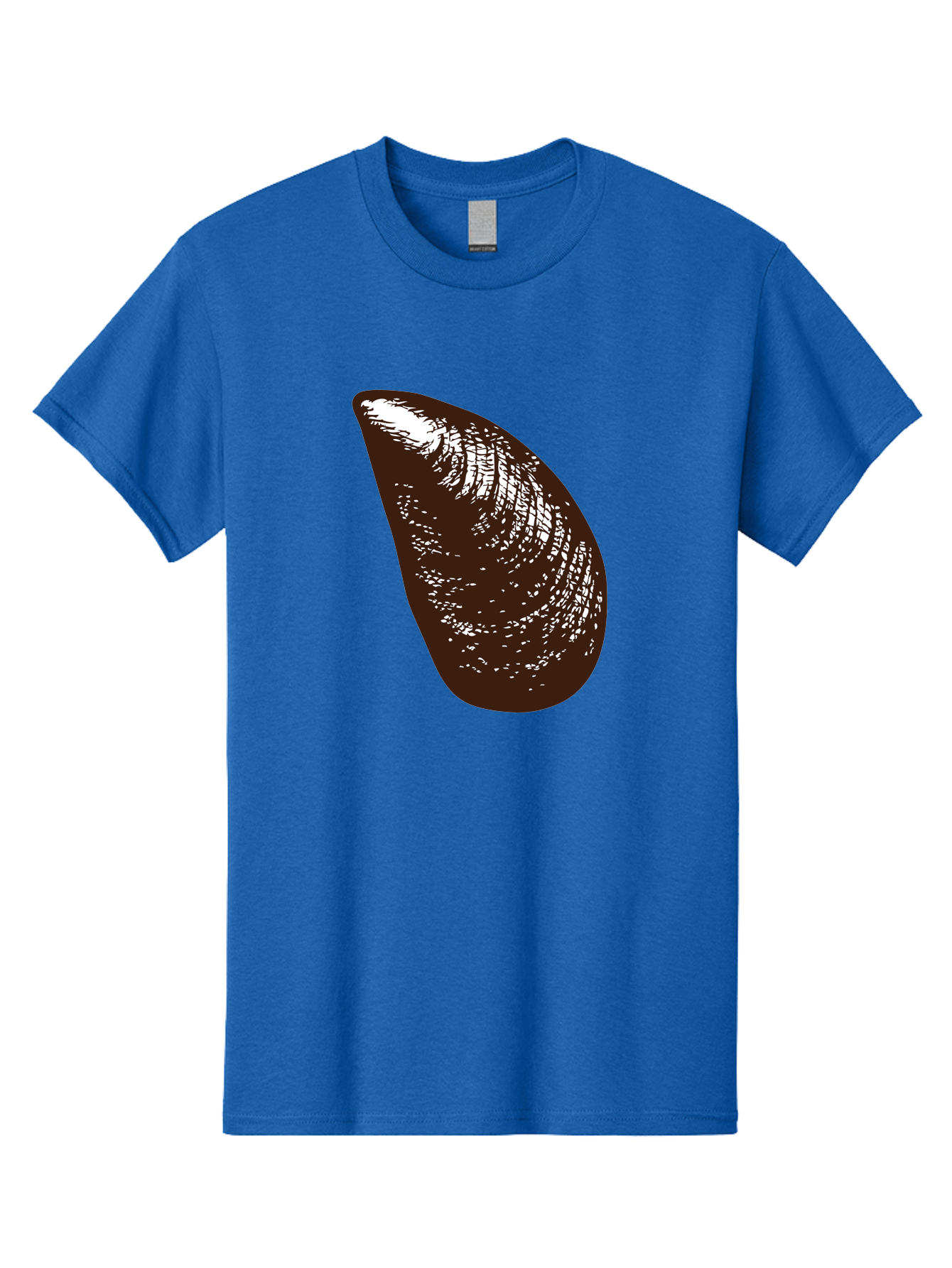 Mussel Men'S Graphic Tee, 100% Cotton, Comfortable Casual Summer Wear, Machine Washable, Mussel Shell, Seafood, Ocean Delicacy, Dark Brown Shell, White Highlights, Textured Surface, Marine Life, Culinary Delight Aad724 11