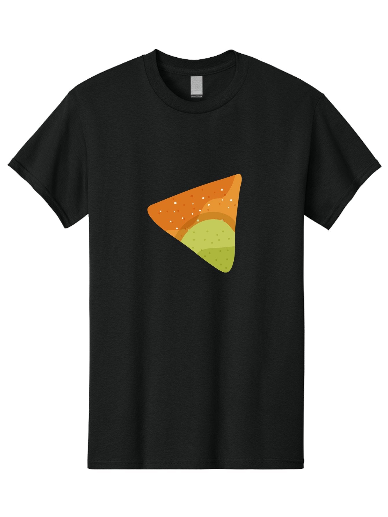 Nacho-Chip Men'S Graphic Tee, 100% Cotton, Comfortable Casual Summer Wear, Machine Washable, Nacho Chip, Tortilla Chip, Snack Food, Orange Color, White Dots, Layered Design, Tasty Treat, Crunchy Snack, Savory Delight Aad725 14