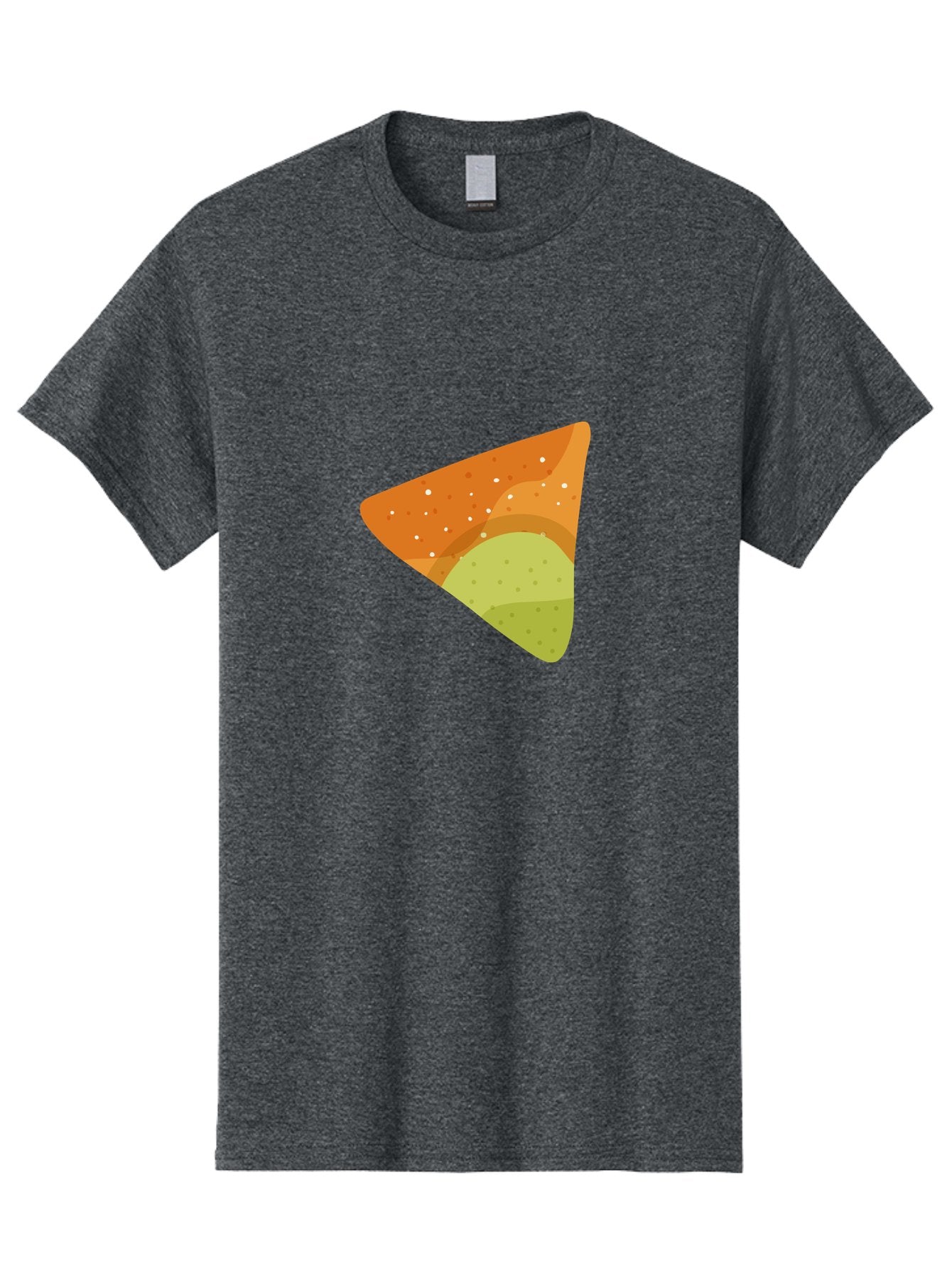Nacho-Chip Men'S Graphic Tee, 100% Cotton, Comfortable Casual Summer Wear, Machine Washable, Nacho Chip, Tortilla Chip, Snack Food, Orange Color, White Dots, Layered Design, Tasty Treat, Crunchy Snack, Savory Delight Aad725 9
