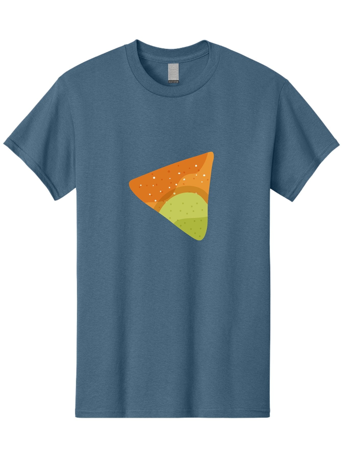 Nacho-Chip Men'S Graphic Tee, 100% Cotton, Comfortable Casual Summer Wear, Machine Washable, Nacho Chip, Tortilla Chip, Snack Food, Orange Color, White Dots, Layered Design, Tasty Treat, Crunchy Snack, Savory Delight Aad725 11